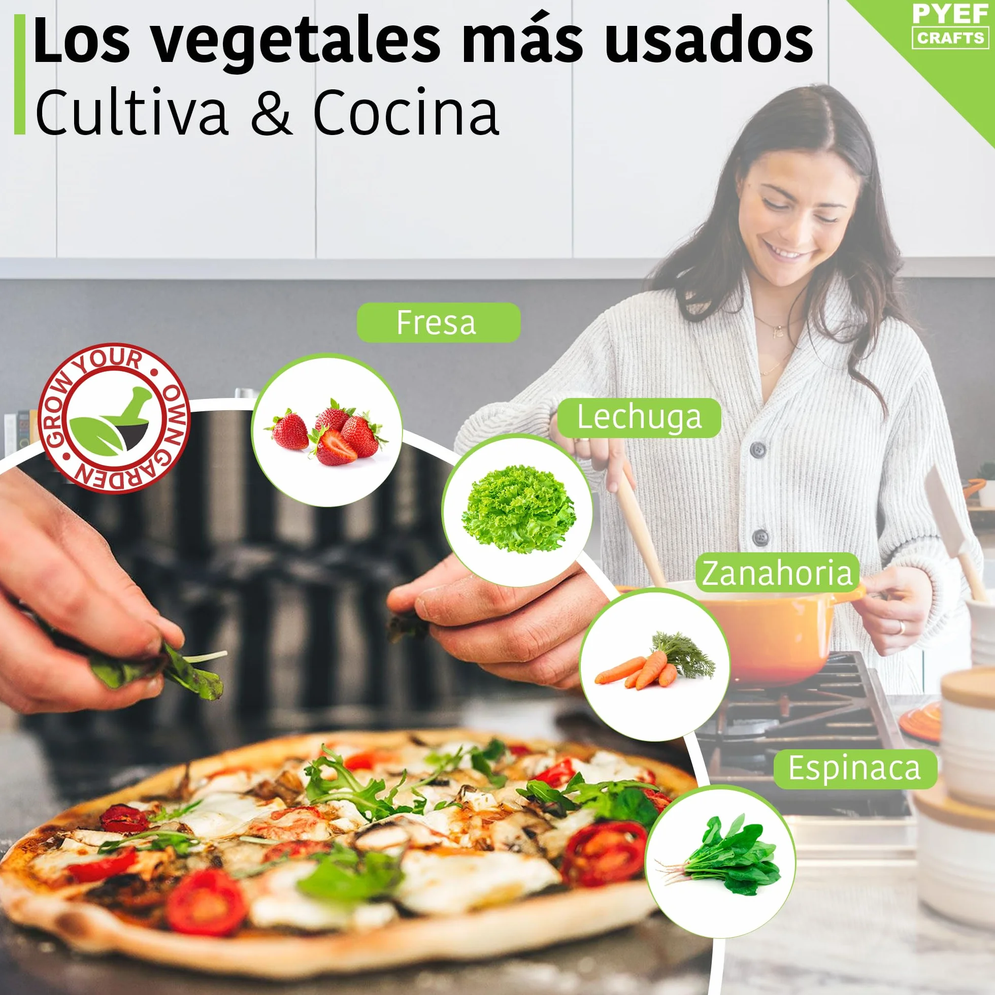 Kit Cultivo XL Huerto Urbano Huerta en Terraza Ecológico con 4 Tipos de Semillas