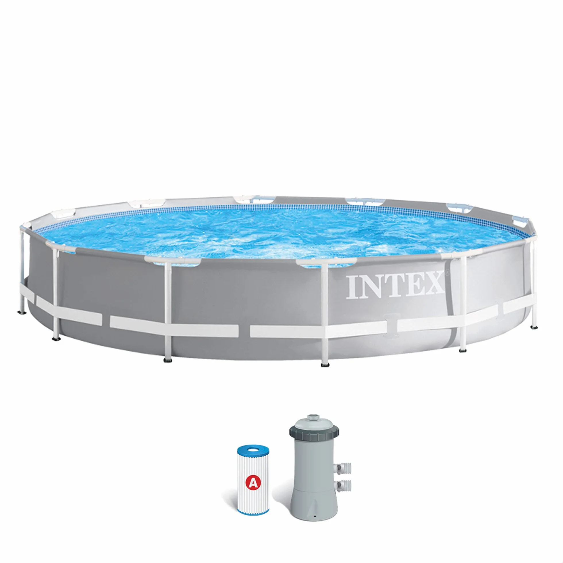 Intex Prism Frame Piscina Desmontable Redonda 26712NP con Depuradora