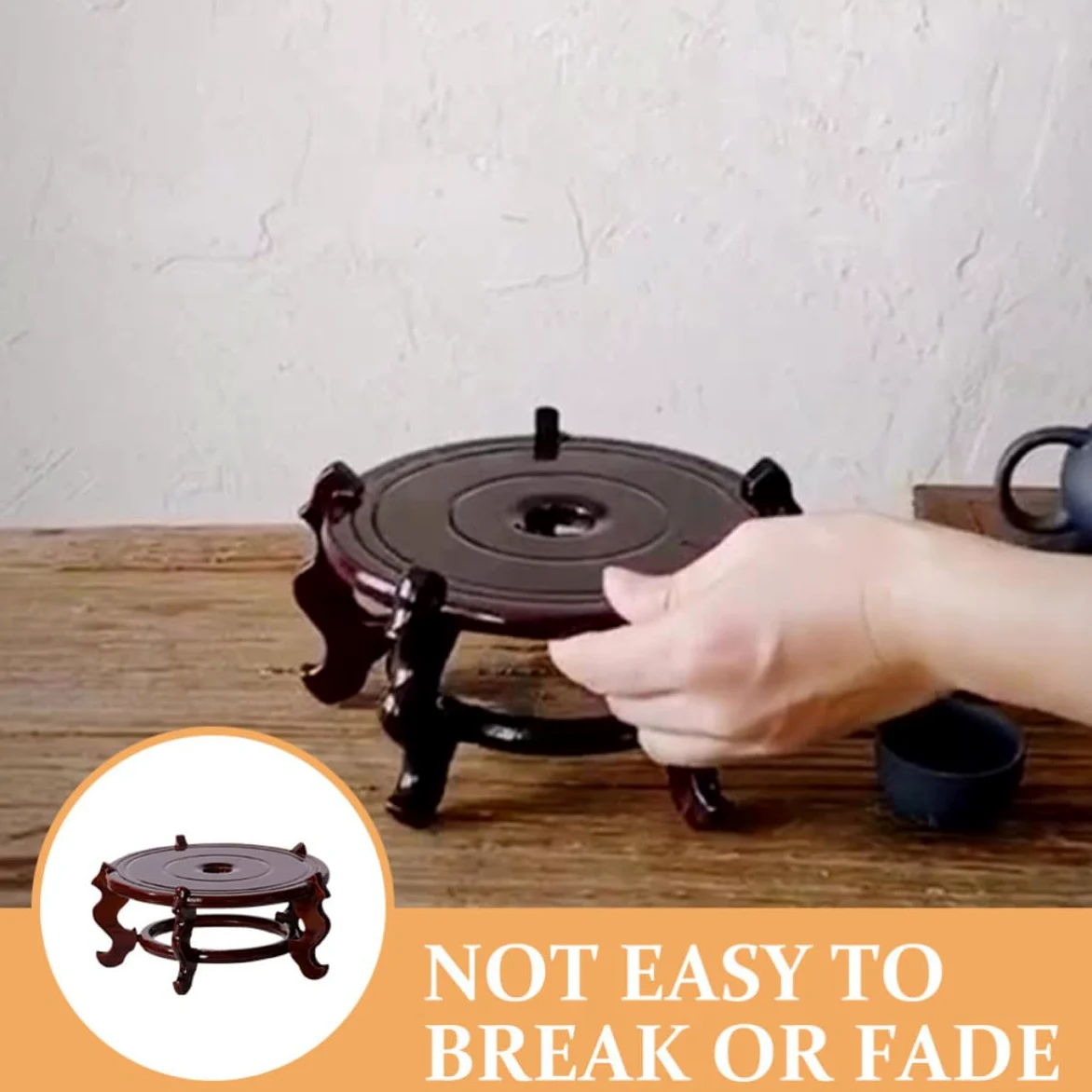 Soporte de Madera y Evitar Humedad Patas Pequeñas , Fácil de Transportar para Macetas Adecuado para Decoración de Mesa Hogar