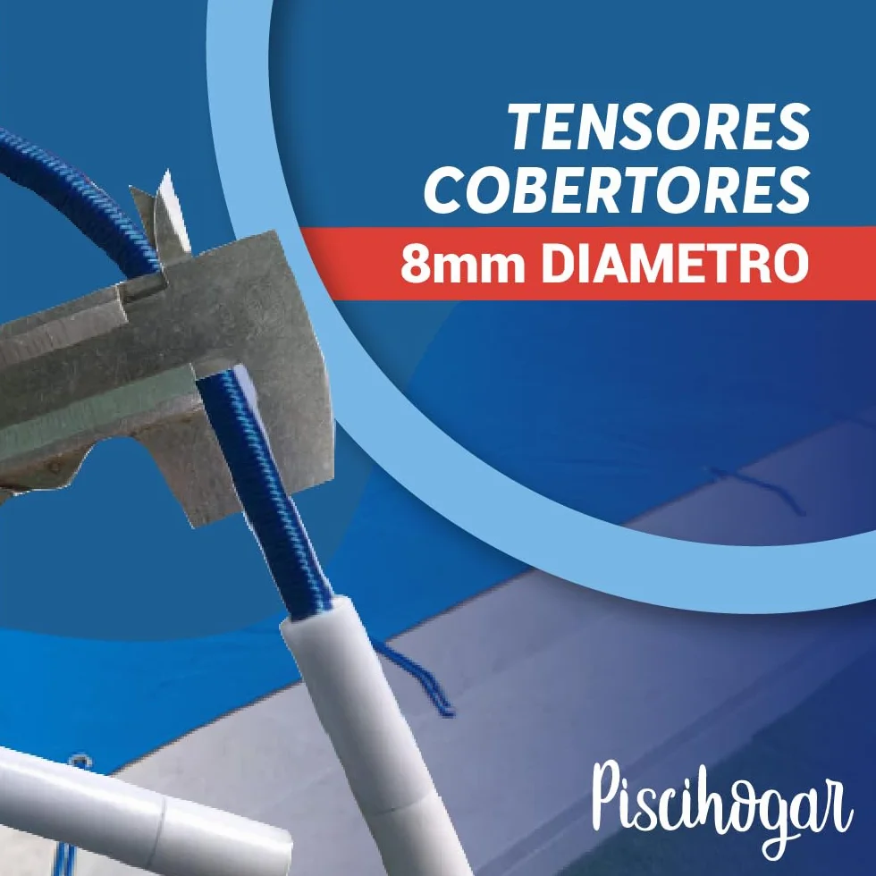PisciHogar Tensores Lona de Piscina Goma elástica Gran Resistencia Cobertor Invierno Regulables 12 und Azul