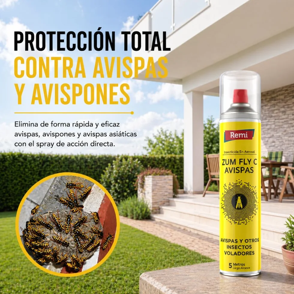 Remi Hogar Spray Insecticida Avispas 750 ml Aerosol 5 metros Largo alcance