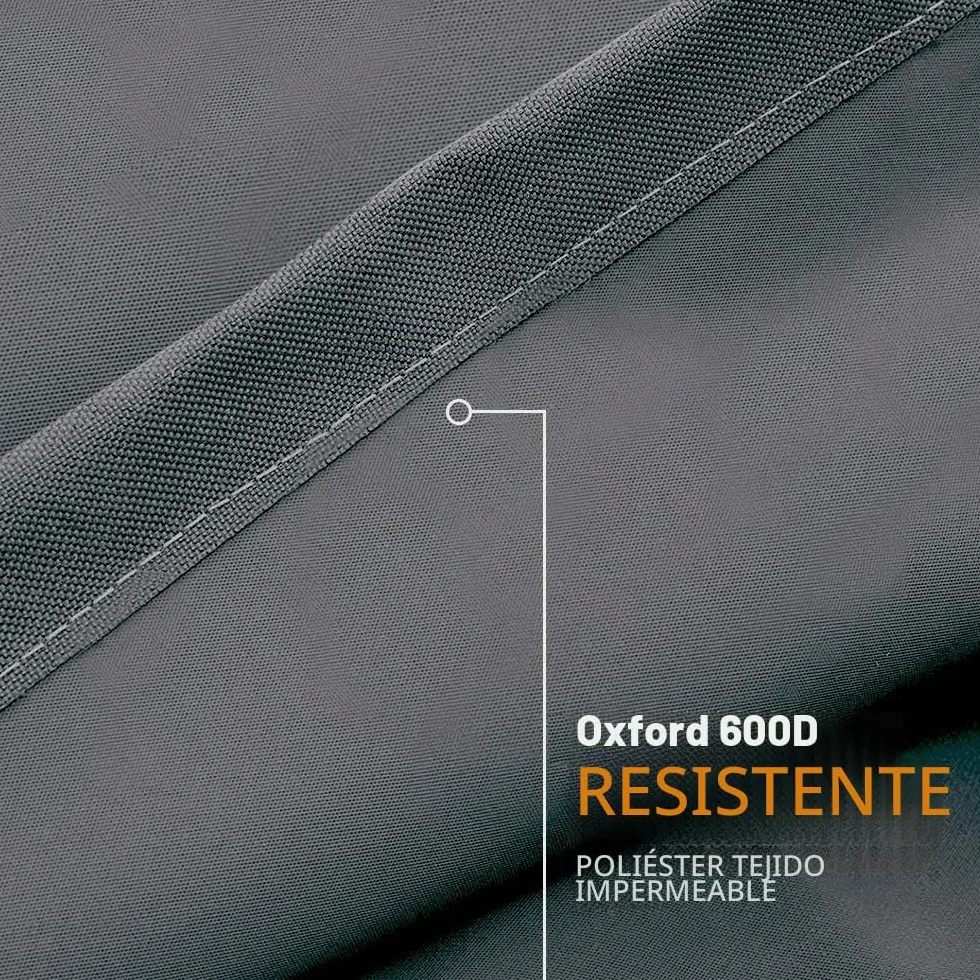 Bolsa Almacenamiento Cojines Muebles Jardín Impermeable Anti-UV Tela Oxford 600D 175x80x65cm Navidad Asa Cremallera