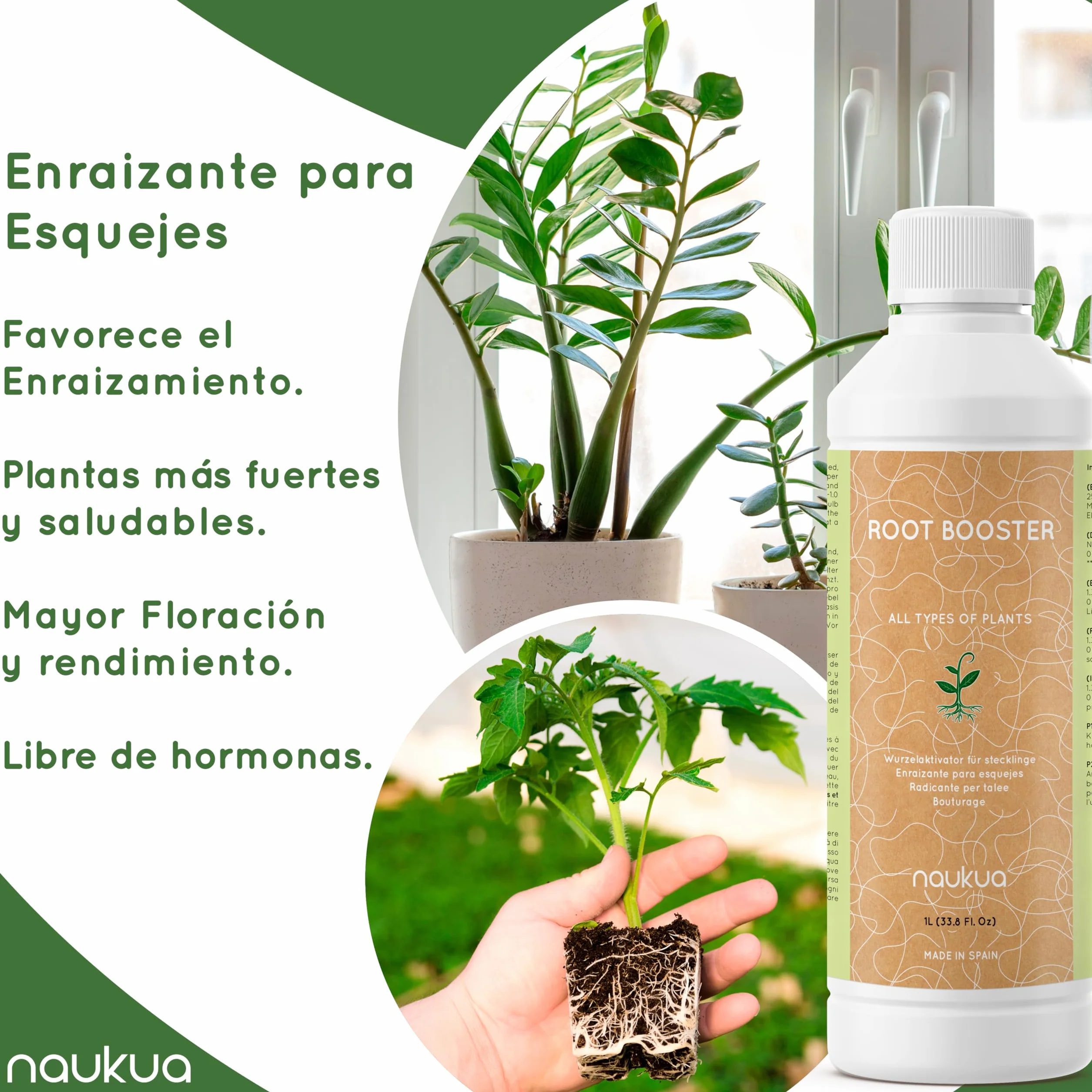 Enraizante para esquejes 1L Bioestimulante Libre de Hormonas
