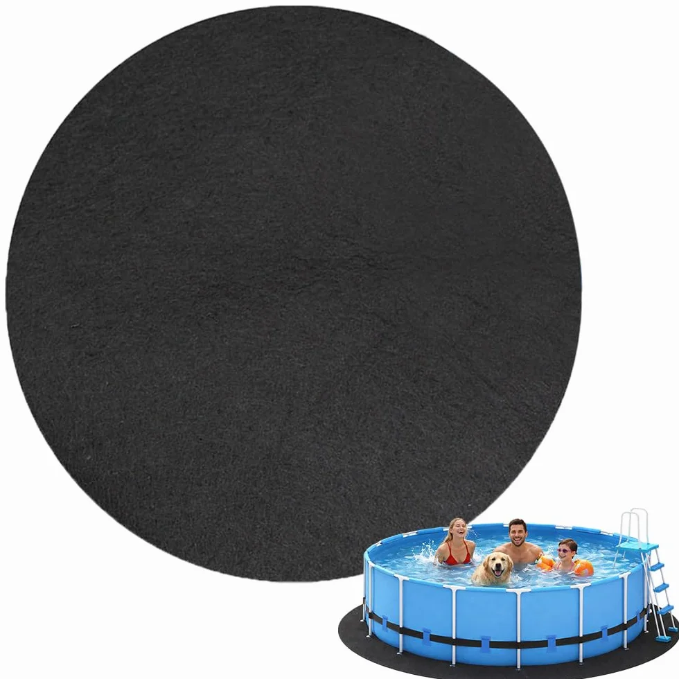 Base de Piscina Antideslizante Redonda Impermeable 370 cm Alfombra Suelo Plegable