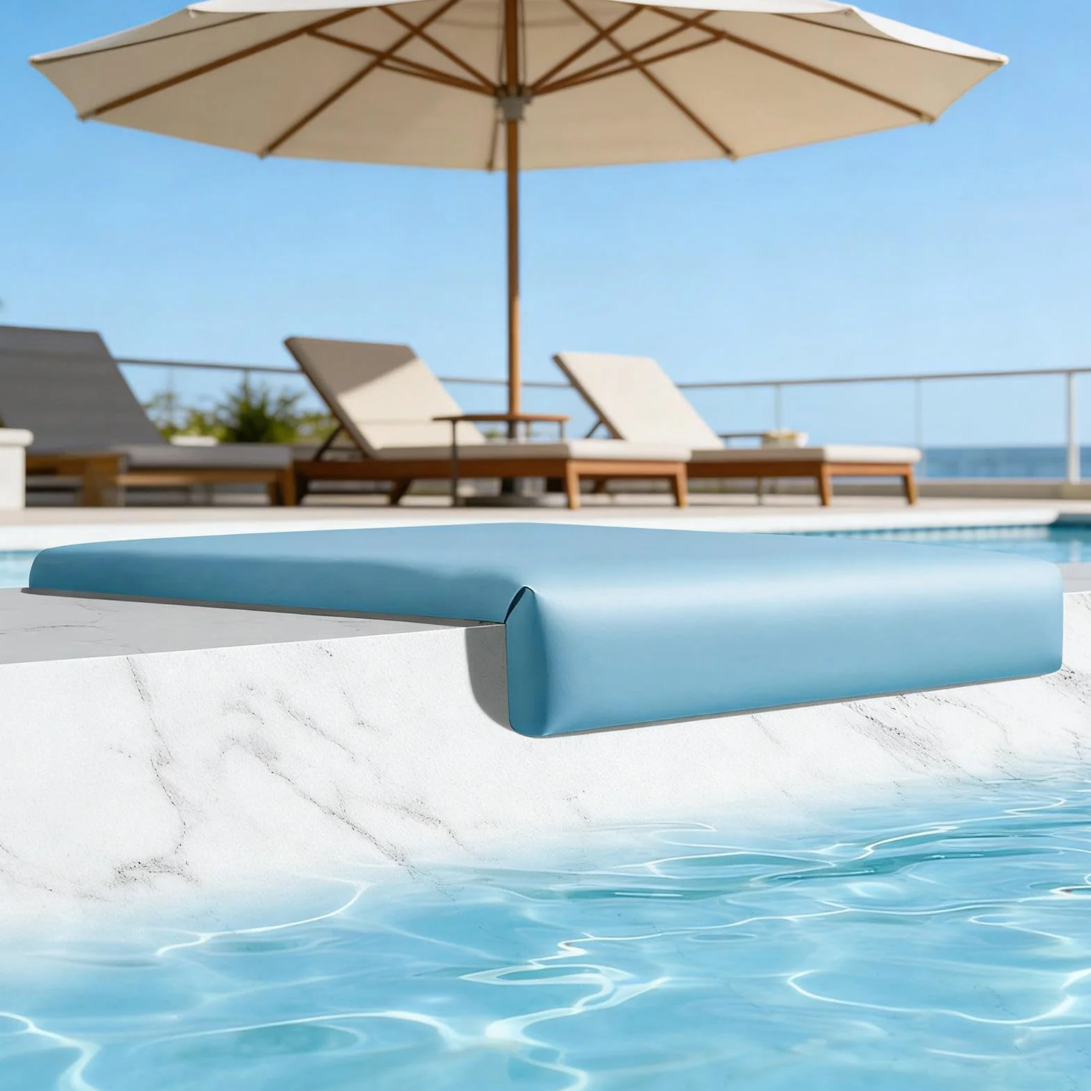 Almohadilla antideslizante para borde de piscina, asiento de patio suave y portátil