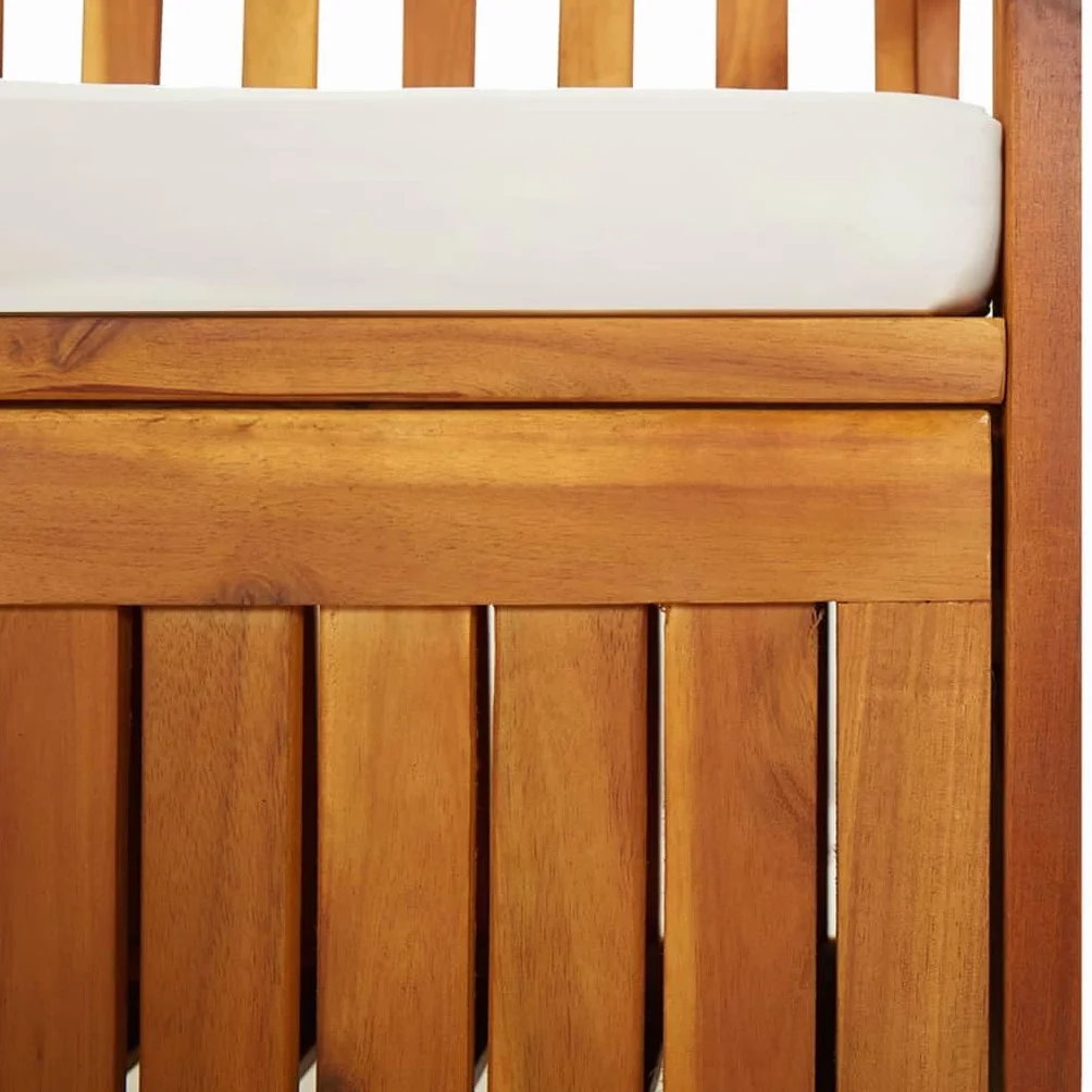 vidaXL Banco de Almacenaje con Cojín Otomana Baúl Madera Maciza Acacia 148 cm
