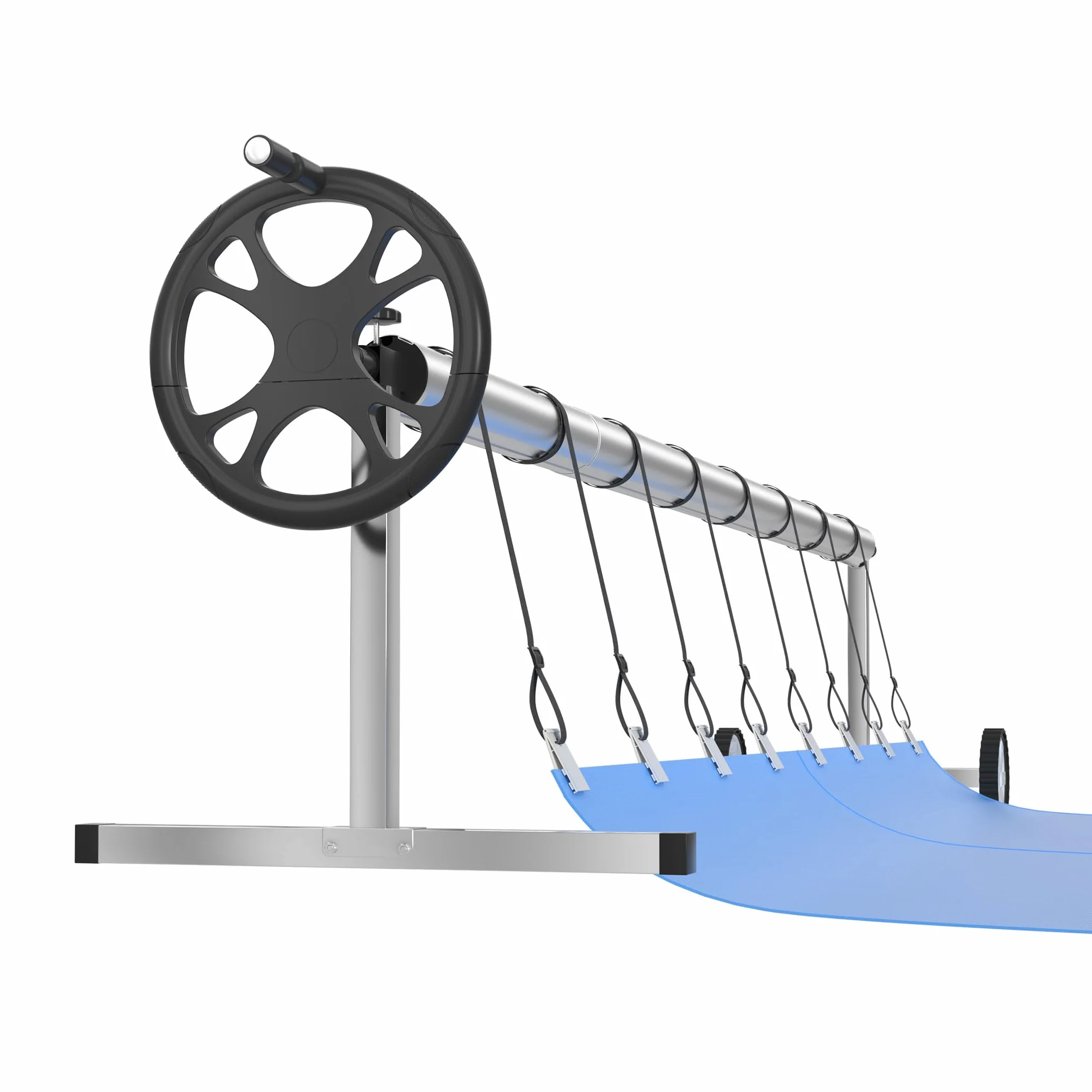 Enrollador de piscina manual 3-5,7 m resistente a la intemperie para lona solar