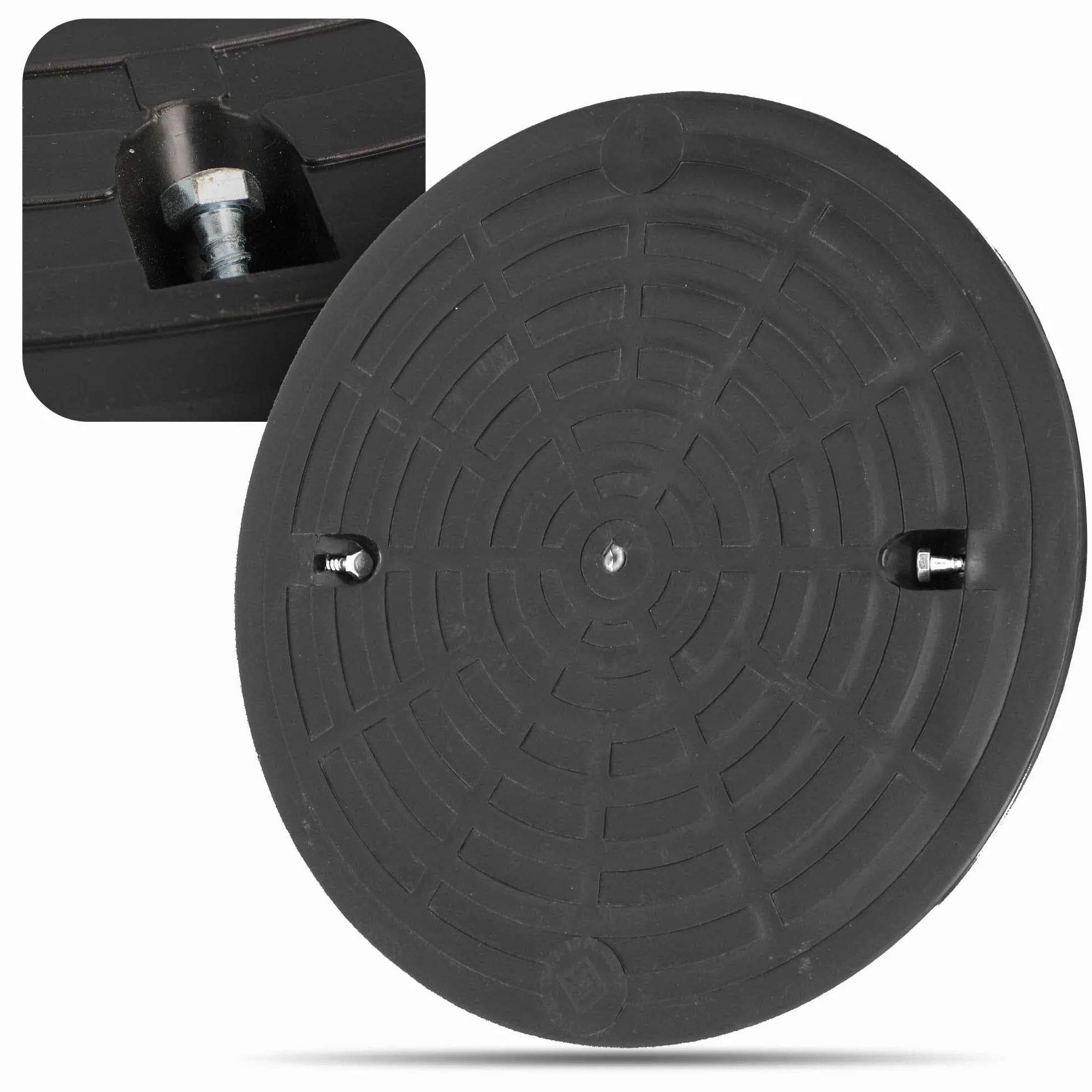 Millto Tapa de alcantarillado de plástico redondo DN340 negro PP Kl.A15 carga 1,5 t