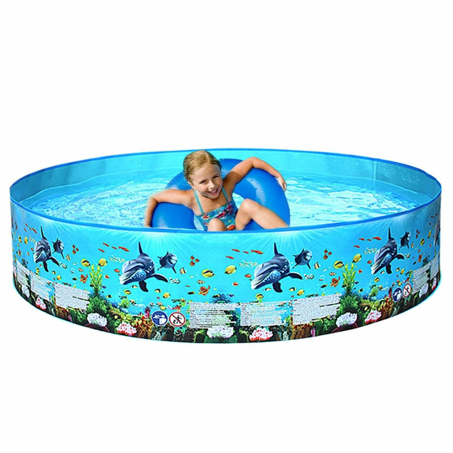 Piscina Plegable Bañera de Natación No Inflable para de Verano | Piscina De Agua Familiar Para Mascotas Niños Adultos Y Familia En Verano Jardín Patio Trasero Y