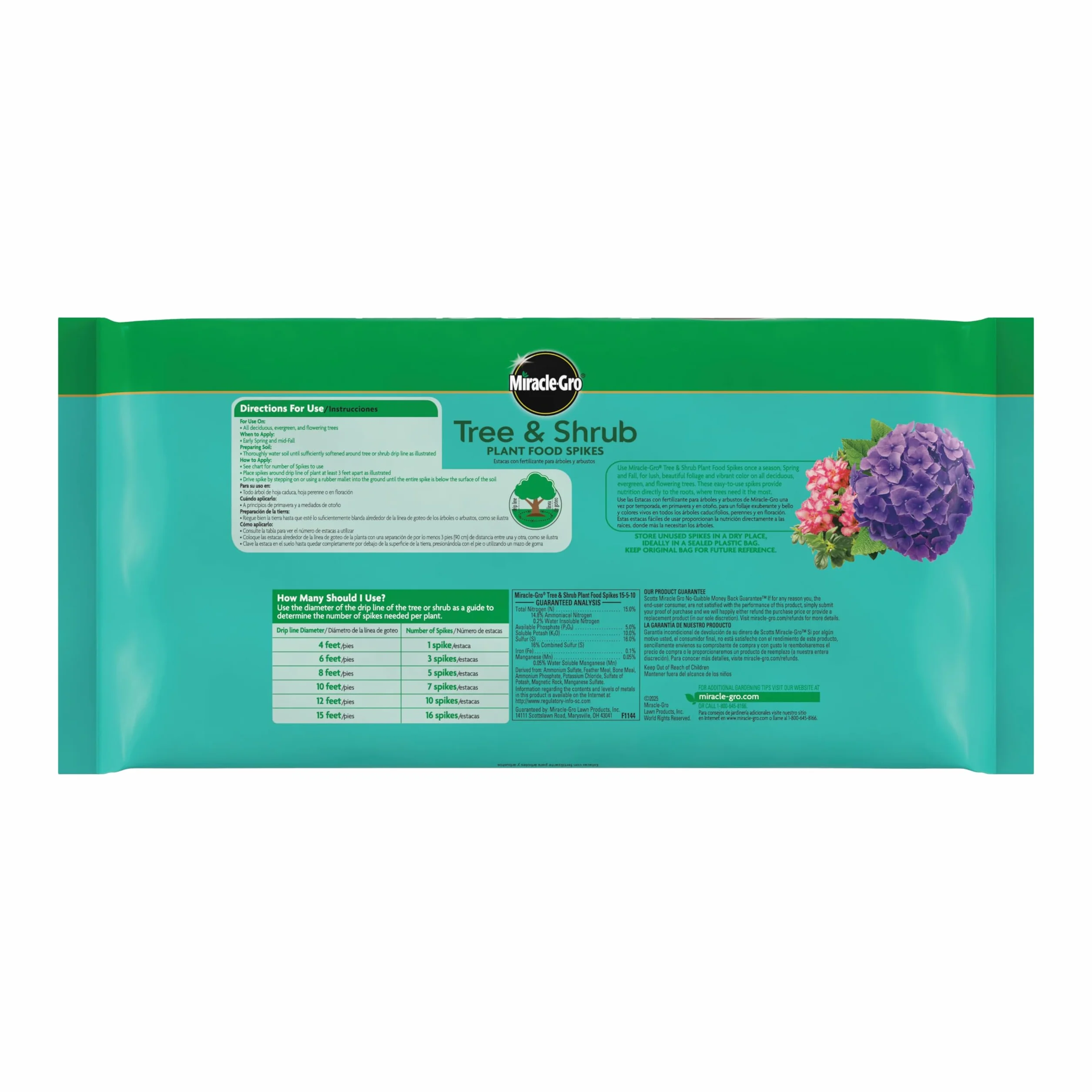 Miracle-Gro Puntas nutrientes para plantas de árboles y arbustos