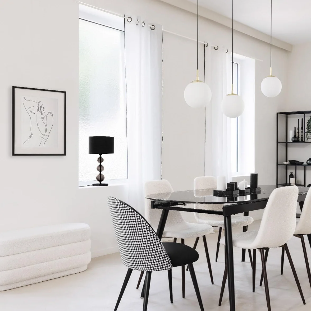 ATMOSPHERA CREATEUR D'INTERIEUR Banco sinan Blanco Rizado 100x40cm