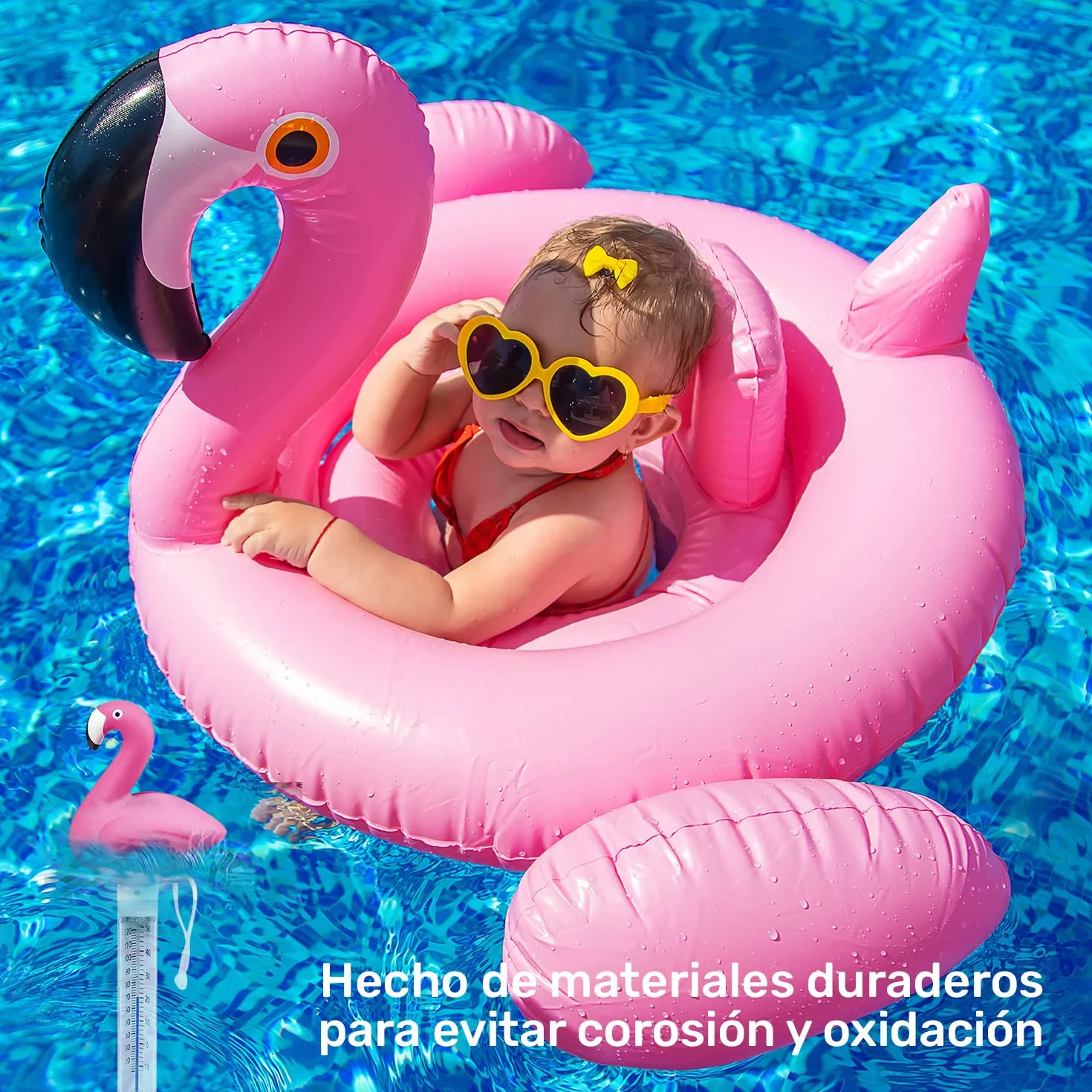 Termometro Piscina Flotante con Cuerda Resistente para Piscinas Estanque SPA