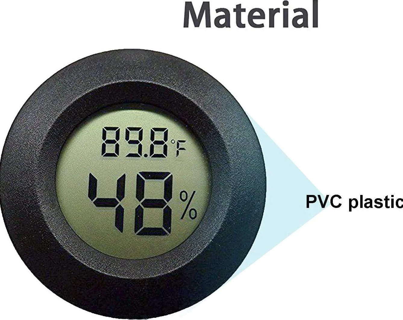 Mini Higrómetro Termómetro Monitor LCD Digital Medidor de Humedad Interior Exterior para Humidificadores Deshumidificadores Invernadero Sótano (2PCS Black)