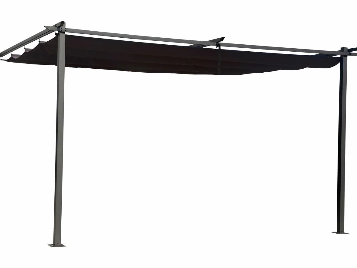 Pergola adossée toit rétractable 3x4 m Gris anthracite