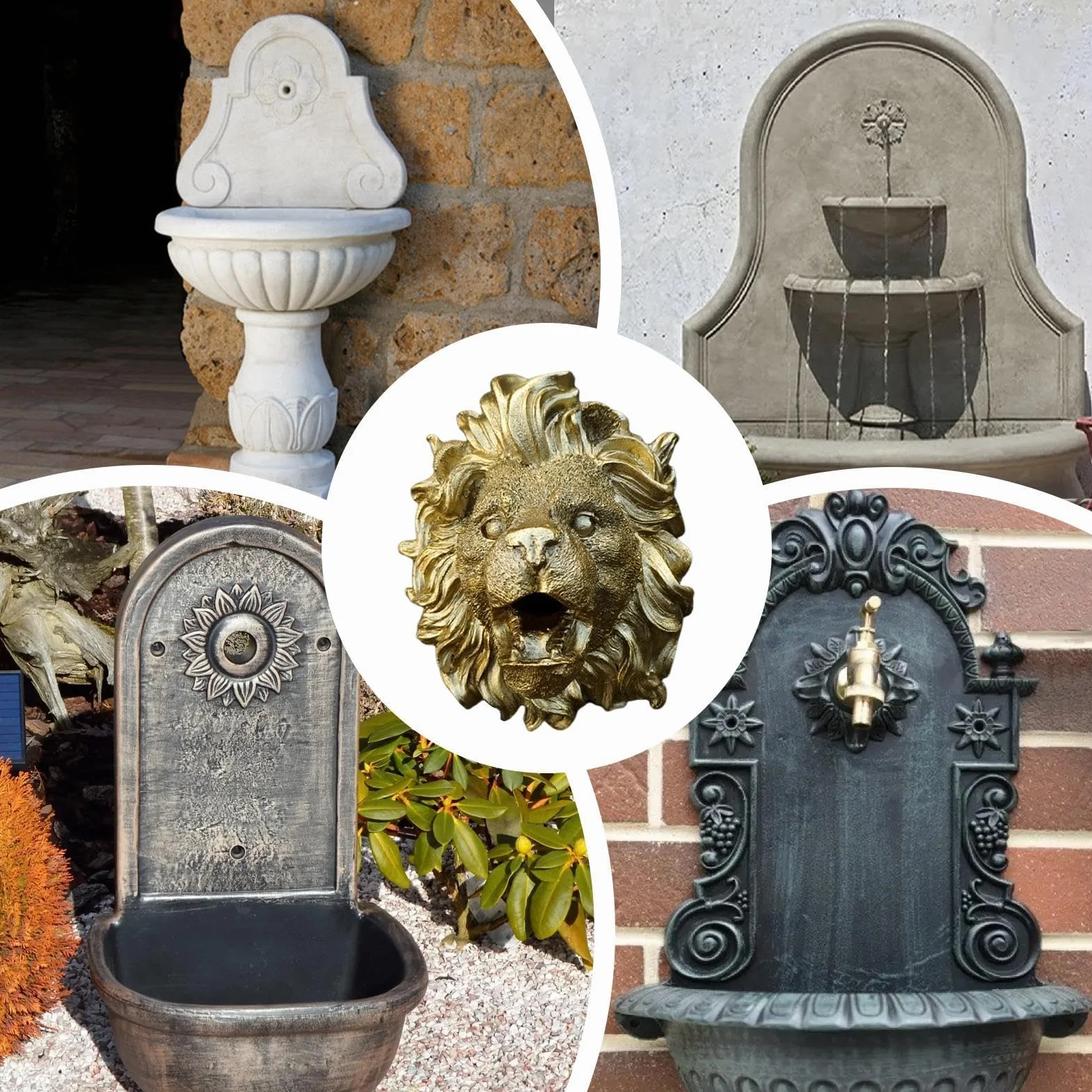 Caño Para Fuente, Escupitajo Rociador Con Adorno Dorado De León, Resina Natural Accesorio Para Estanque
