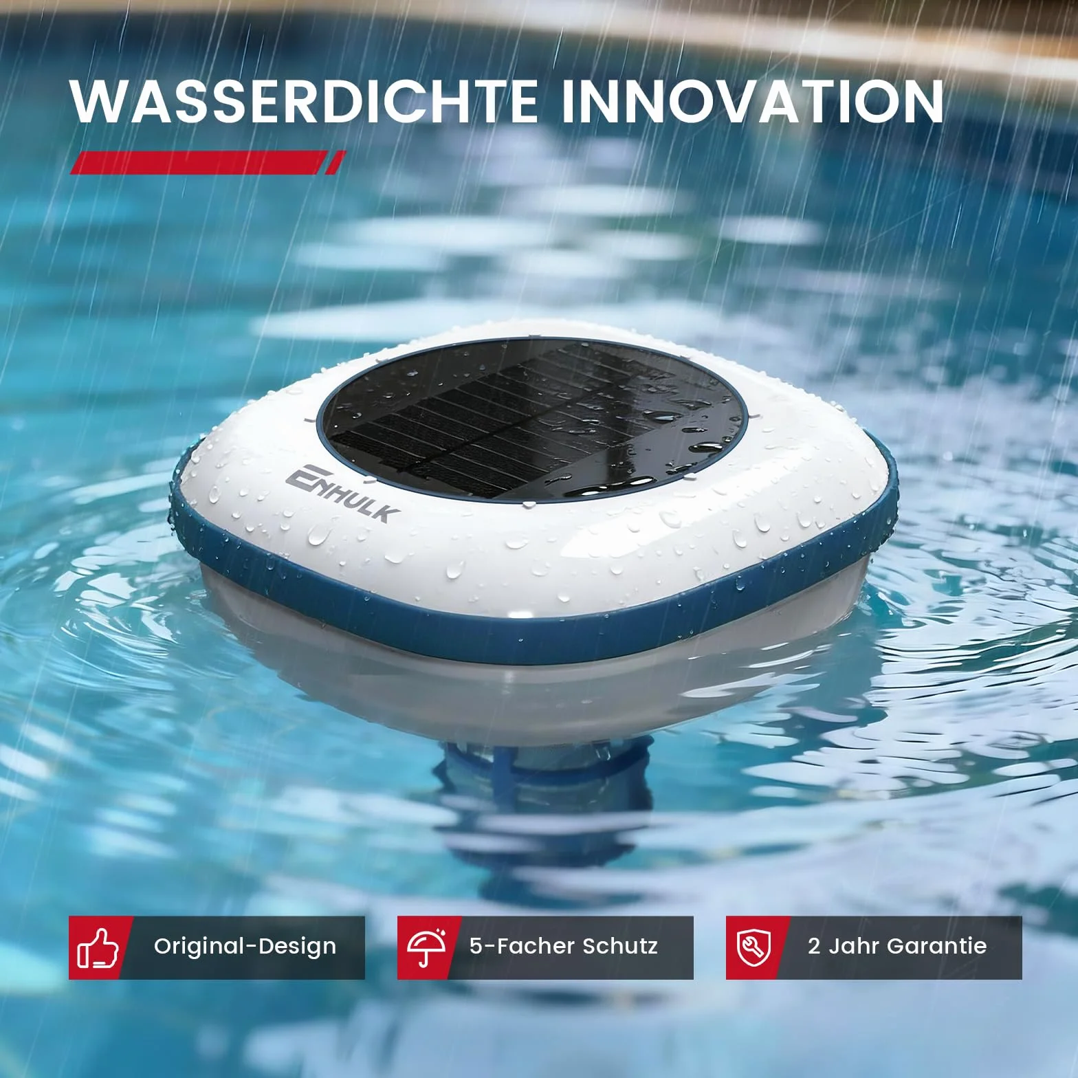 Enhulk Ionizador solar para piscina, limpiador flotante, hasta 170.000 litros, azul