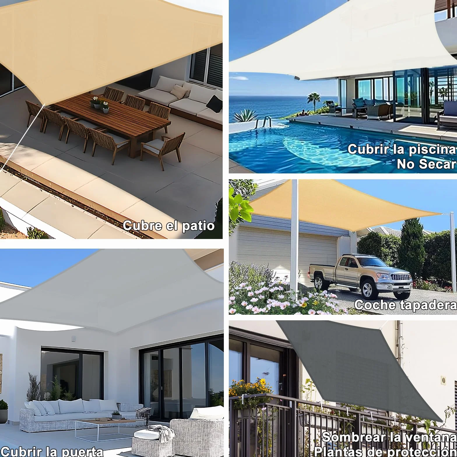 SUNNY GUARD Toldo Vela de Sombra Impermeable 3x3x3m Triangular Protección UV