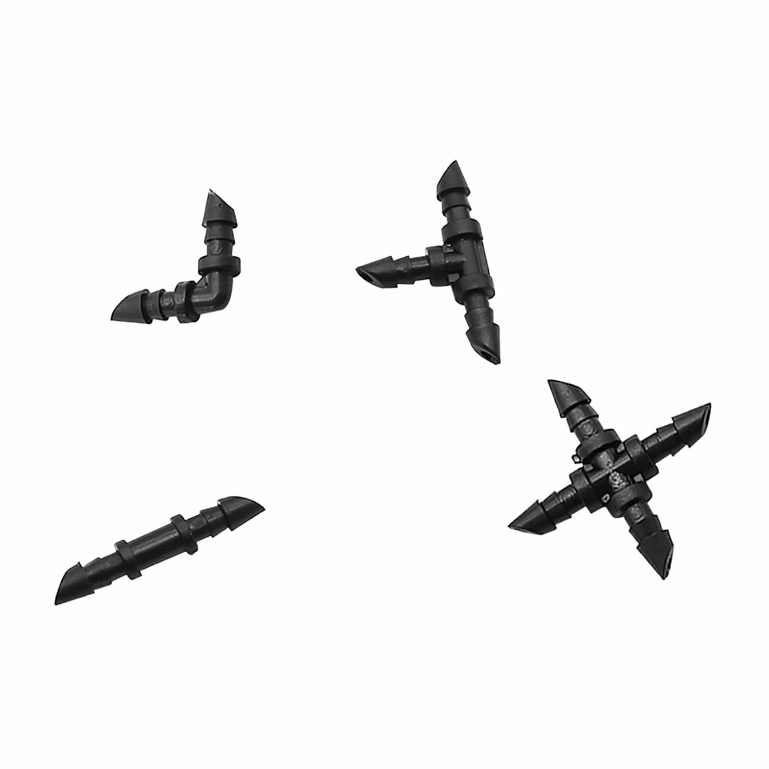 Kit de conectores conjuntos de manguera Conector de manguera de plástico 4 / 7mm Tienda de barbero CROSS CROSS CODBOW Conector Tubería de reparación de herramientas de conexión 400 (Color : Black)