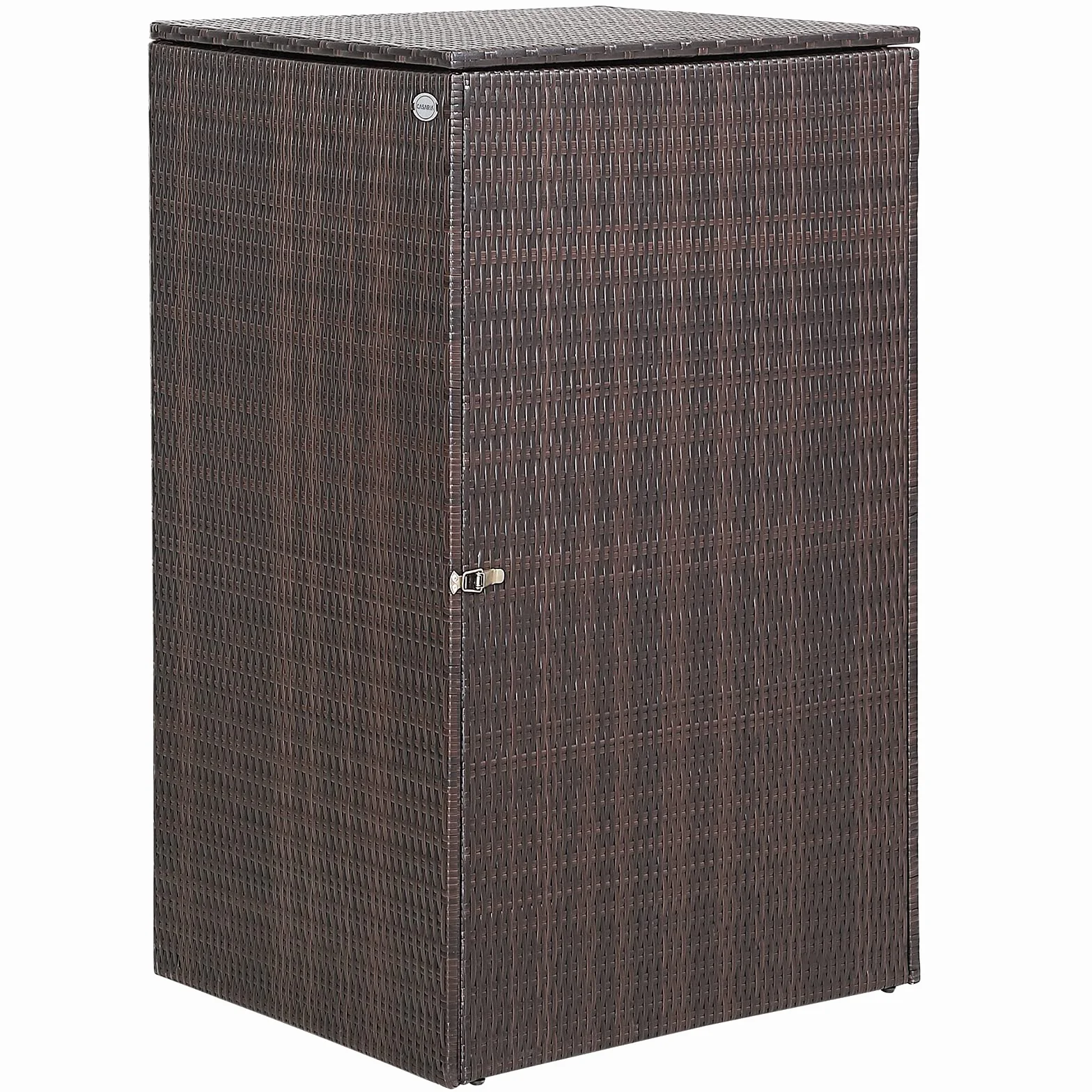 Casaria Cobertizo para Contenedor de Basura 240L Poliratán 115x65x80cm Marrón Exterior