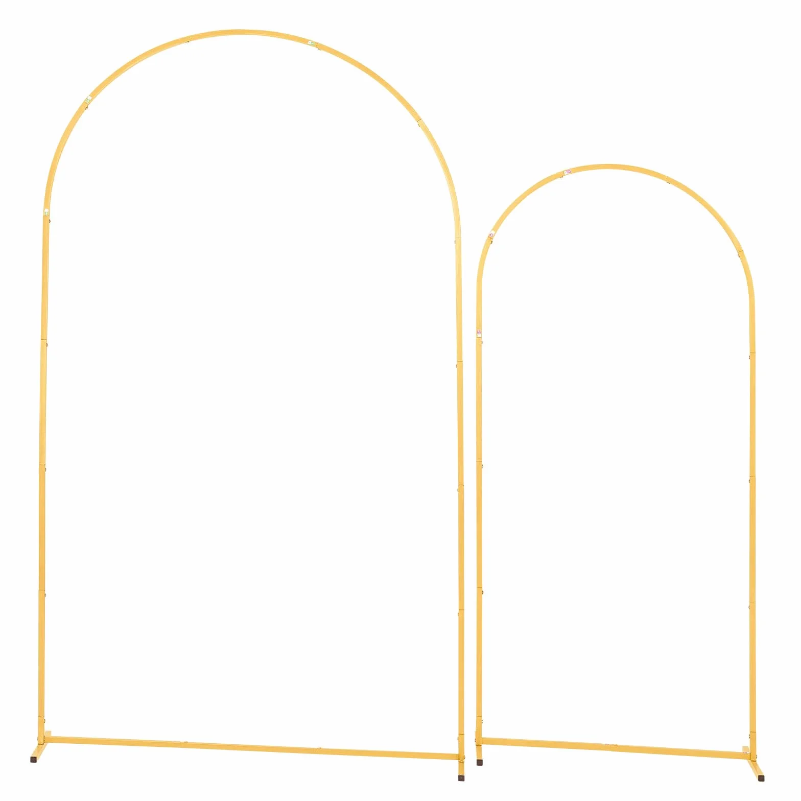 VEVOR Arco de Metal para Rosas 2 Piezas 2,2 x 1,2 m y 1,8 x 0,8 m, Soporte de Arco para Decoración de Bodas, Dorado