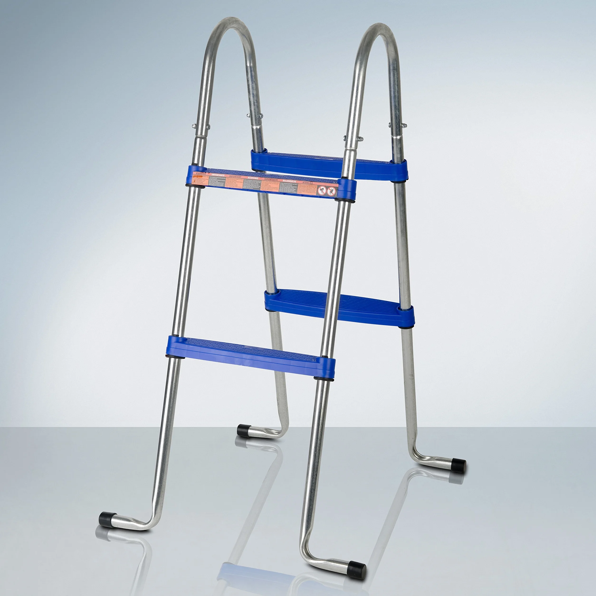 Escalera de Seguridad para Piscinas Elevadas Gre AR109 Acero Galvanizado Peldaños Antideslizantes