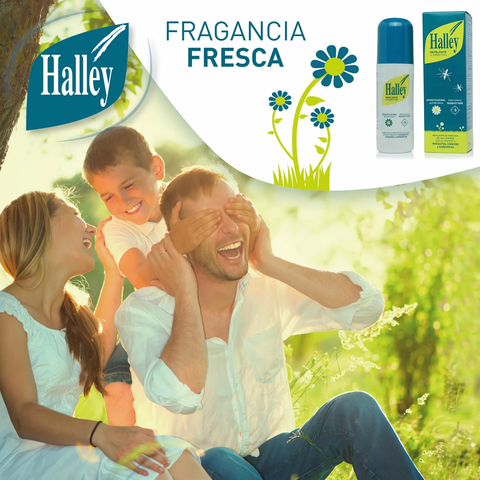 HALLEY Repelente de Insectos 150ml Protección Mosquitos Garrapatas 96% Natural 3 Años+