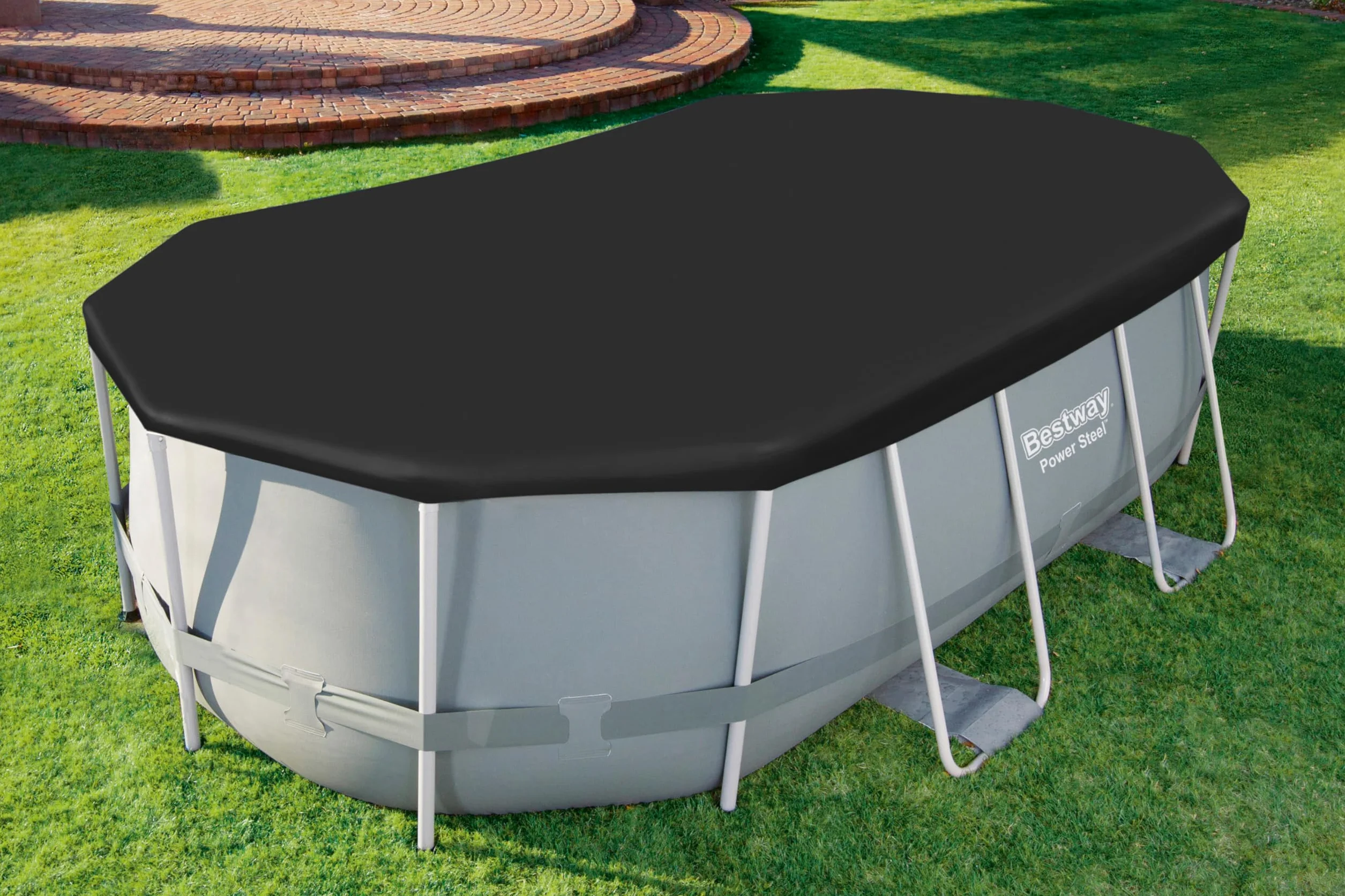 BESTWAY Cobertor de Invierno Ovalado 427x230 cm Negro para Piscinas Ovaladas