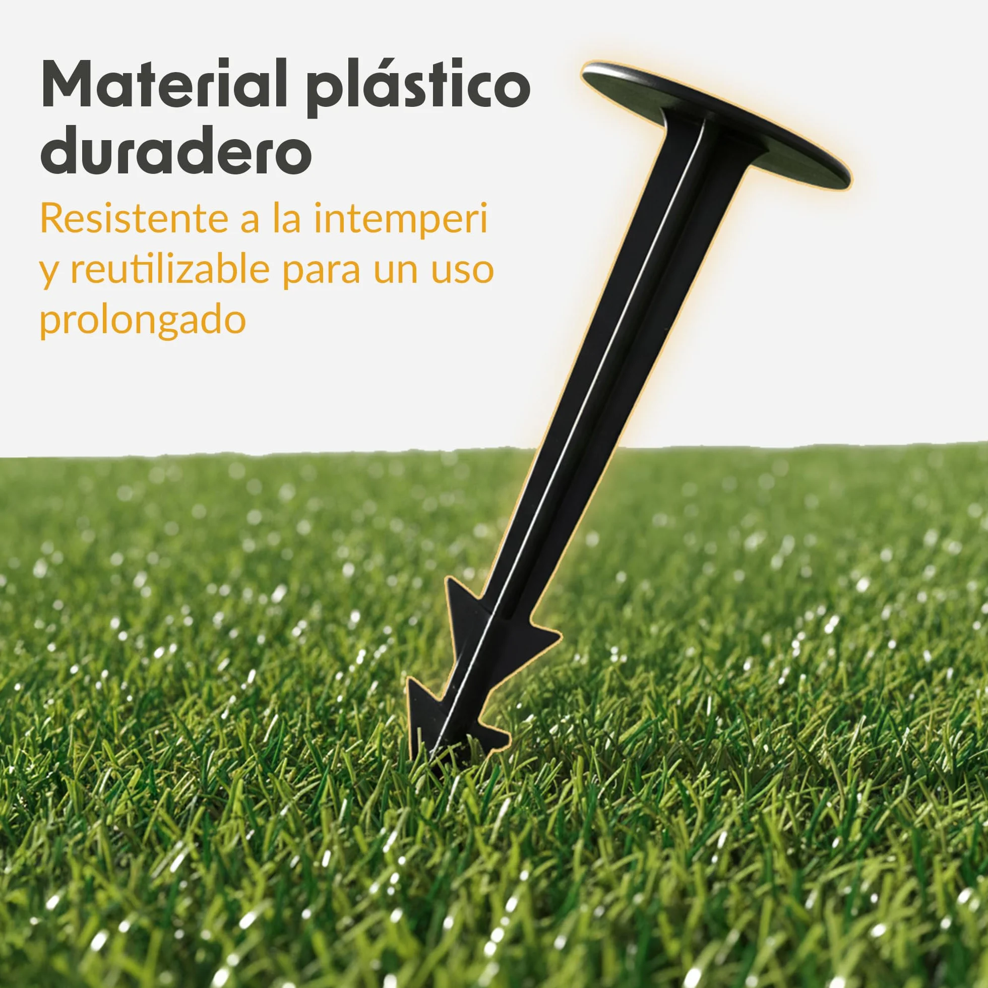 Anclaje de plástico 150 x piquetas de Tierra Resistentes a los Rayos UV, construcción Acanalada