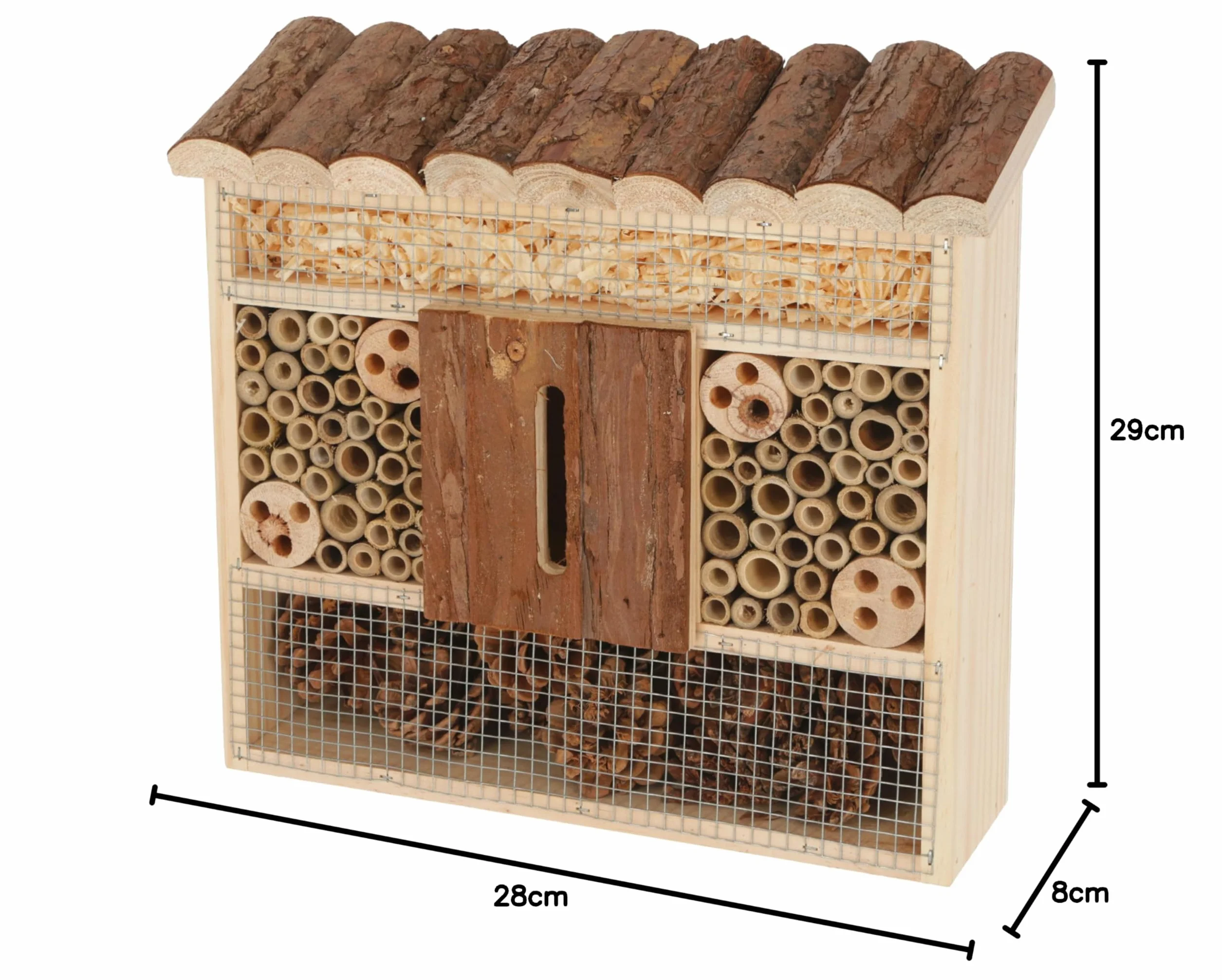Kerbl Hotel para Insectos Natural Madera 29x8x28cm Ayuda para Anidar e Hibernar