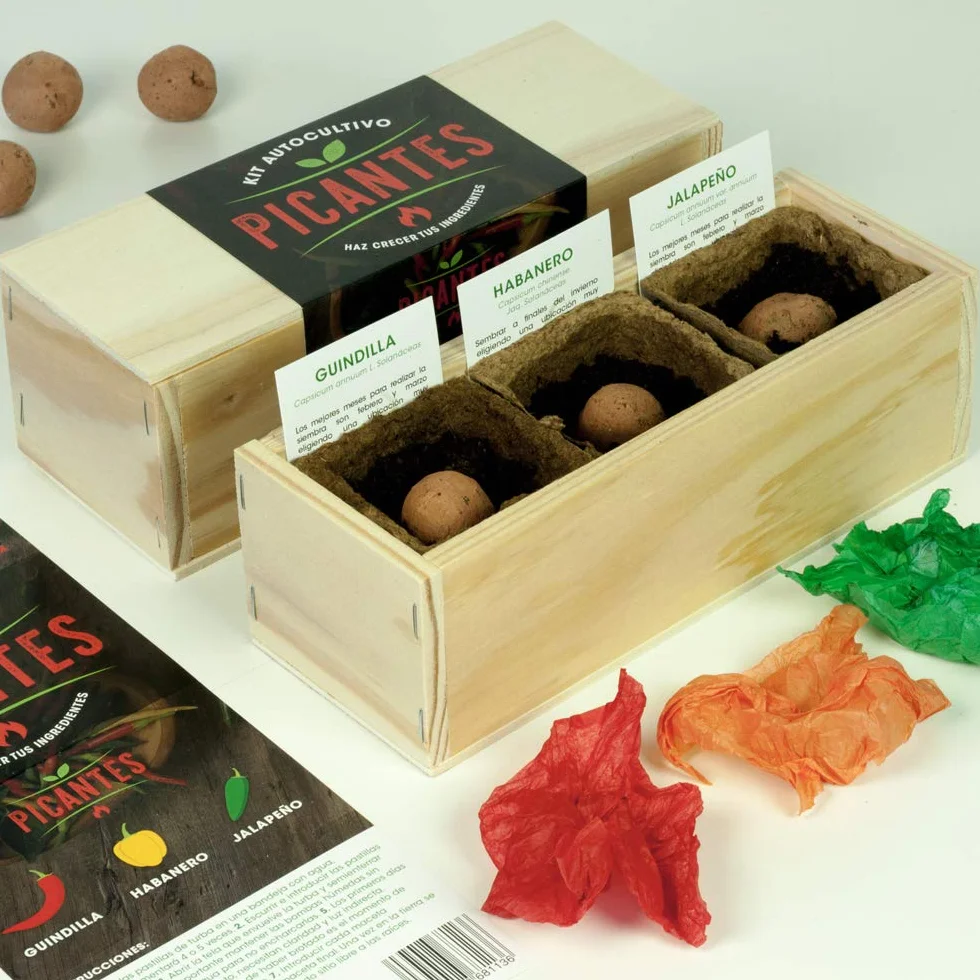 Kit Autocultivo Picantes Guindilla Habanero Jalapeño Cultiva en Casa