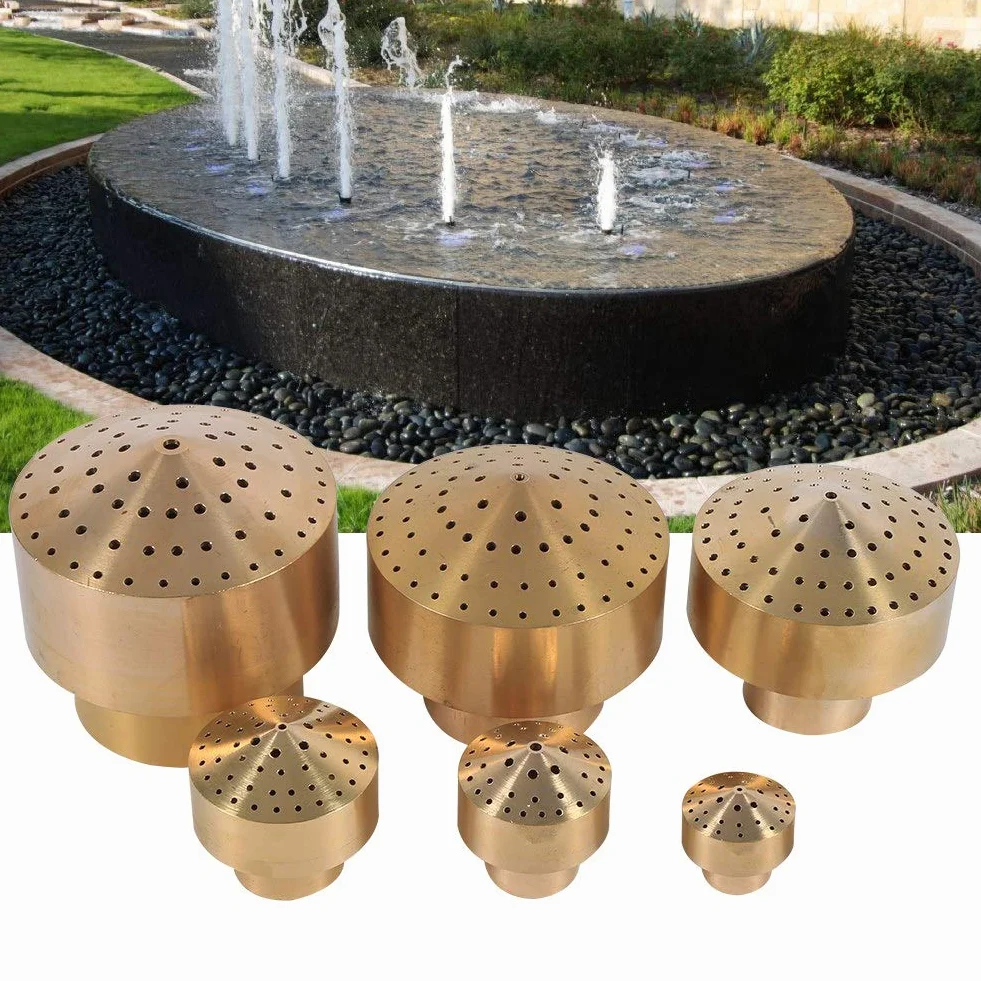 Boquilla de Fuente Dorada Columna Aspersor Cabezal de Rociado Dispersión porosa Estanque de jardín