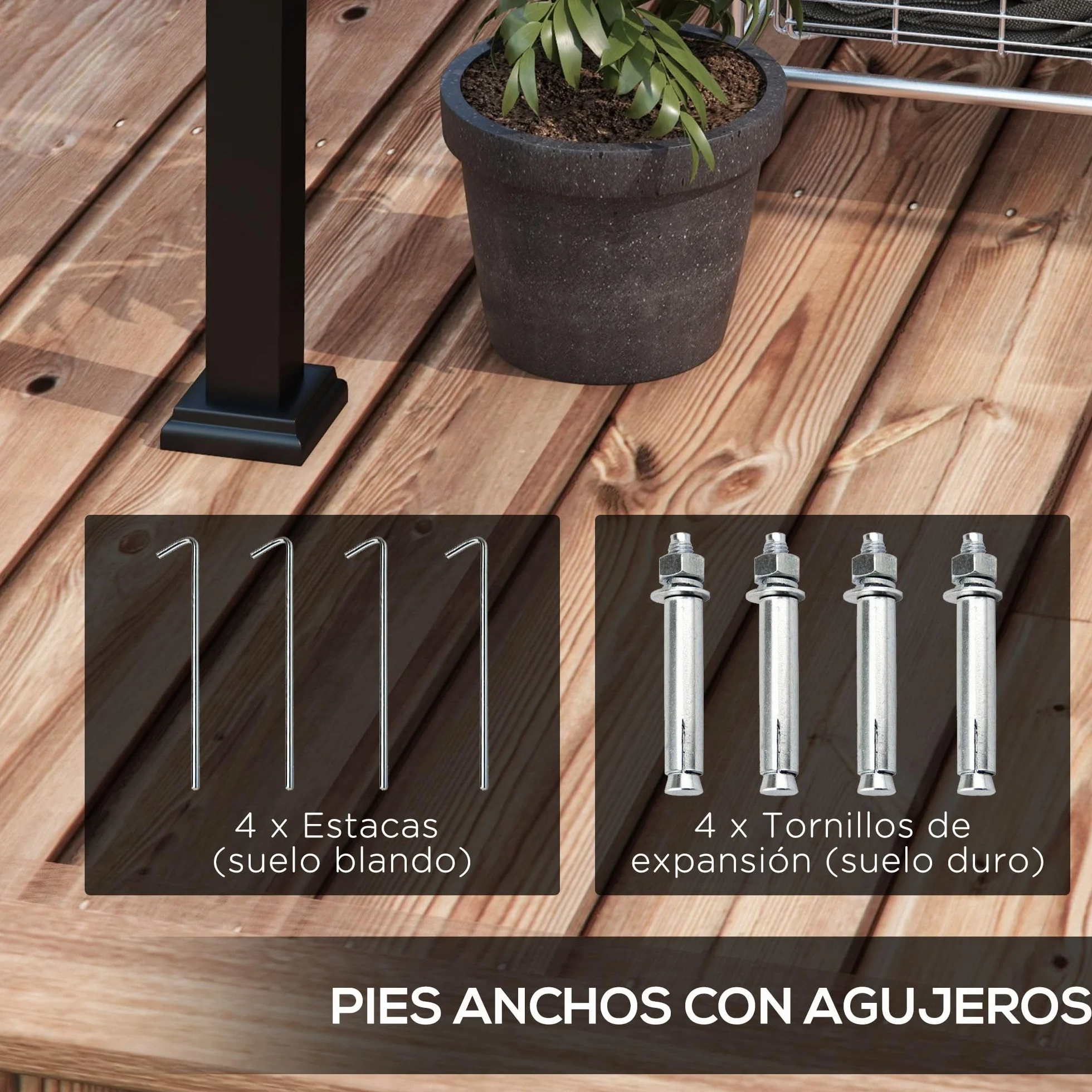 Outsunny Pérgola con Techo Retráctil Pérgola de Pared 3x2 m Cenador con Tela de Poliéster Resistente al Agua Pabellón para Jardín Patio Terraza Exterior Gris Oscuro