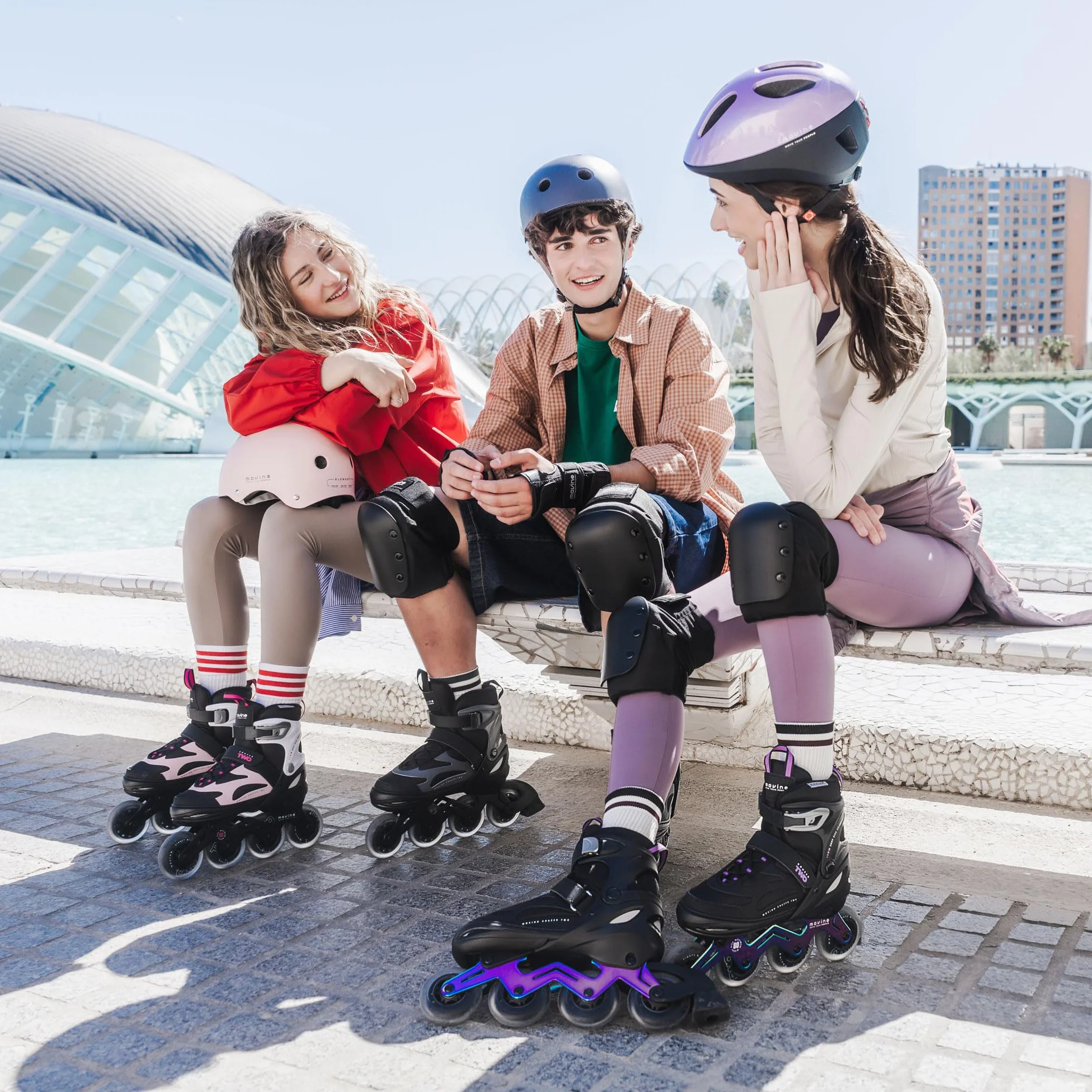 Movino Patines en Línea Cruzer B2 ABEC-9 Ruedas Grandes Cierre Tres Etapas Hebilla Cordones Correa