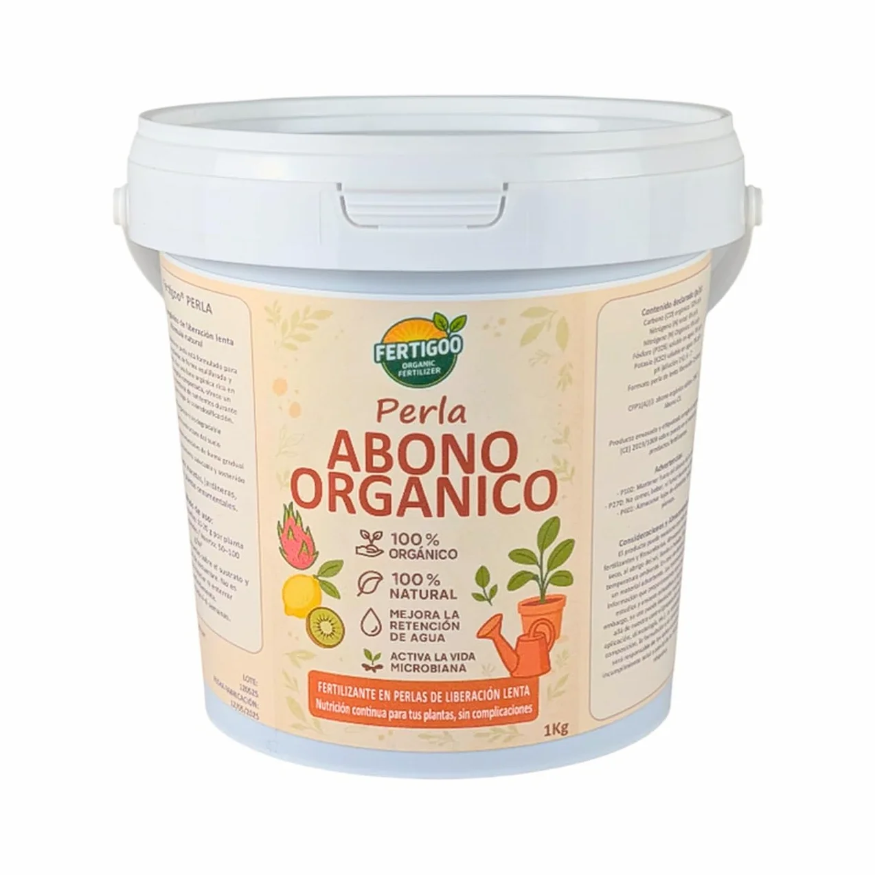 Fertigoo® Abono Orgánico 1kg Gránulos Liberación Lenta para Plantas Frutales y Huerto