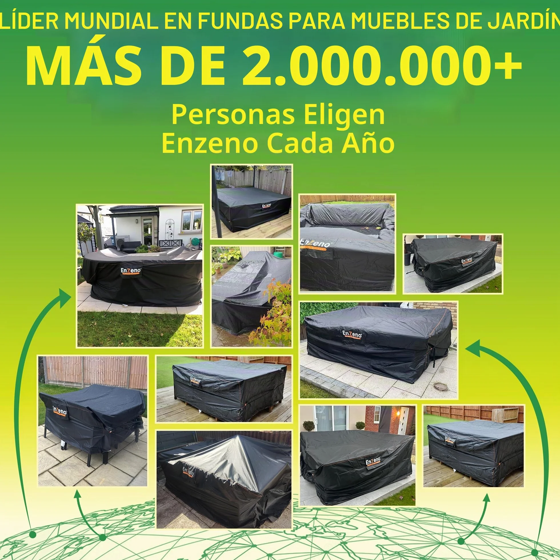 Enzeno Funda Mesa Exterior Impermeable 180x120x74cm Anti Viento Anti UV