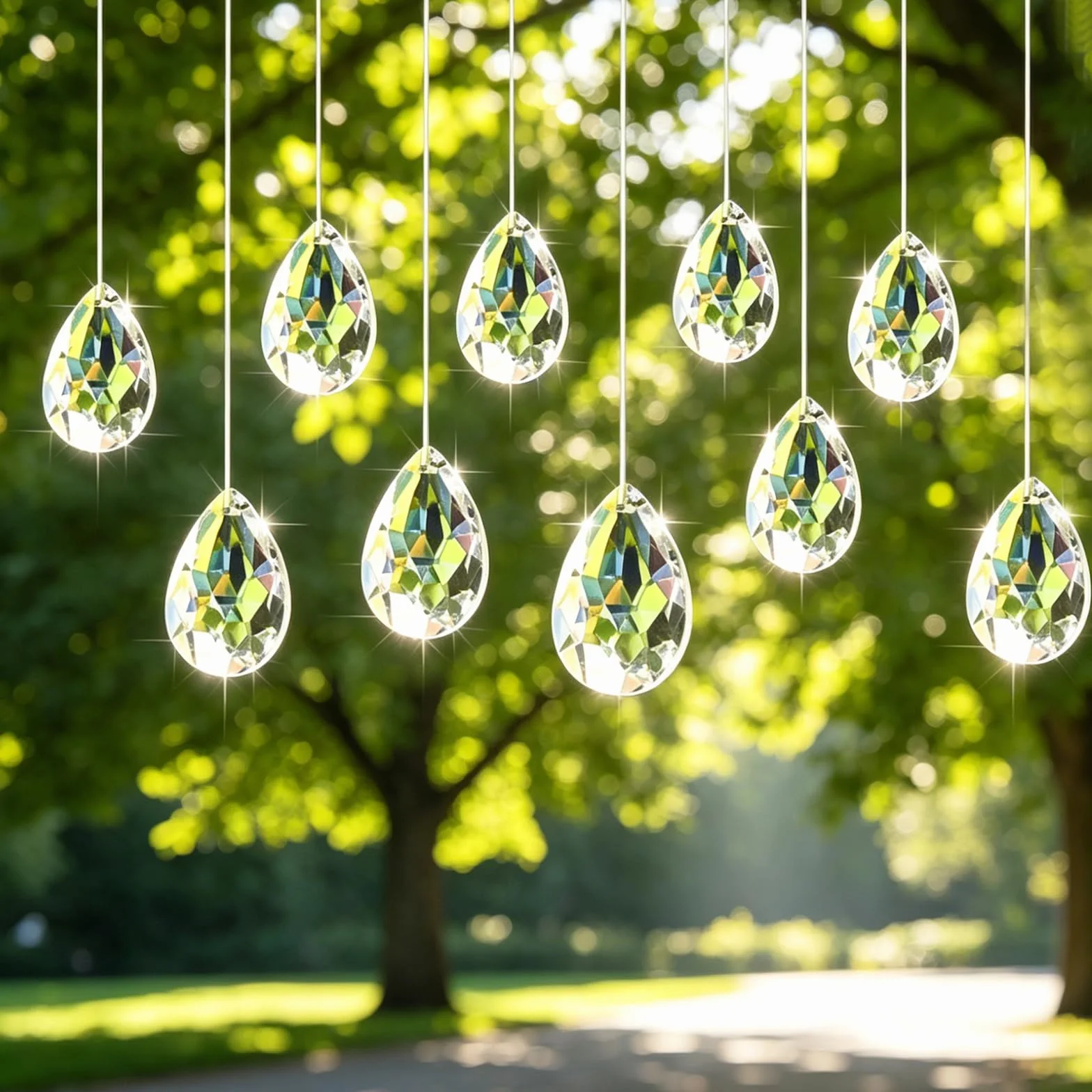 Atrapasol Cristal Prisma Bola Cristal 30 mm Colgar Vidrio Transparente Decoración Ventana Boda Jardín Hogar Lámpara DIY 10 Piezas