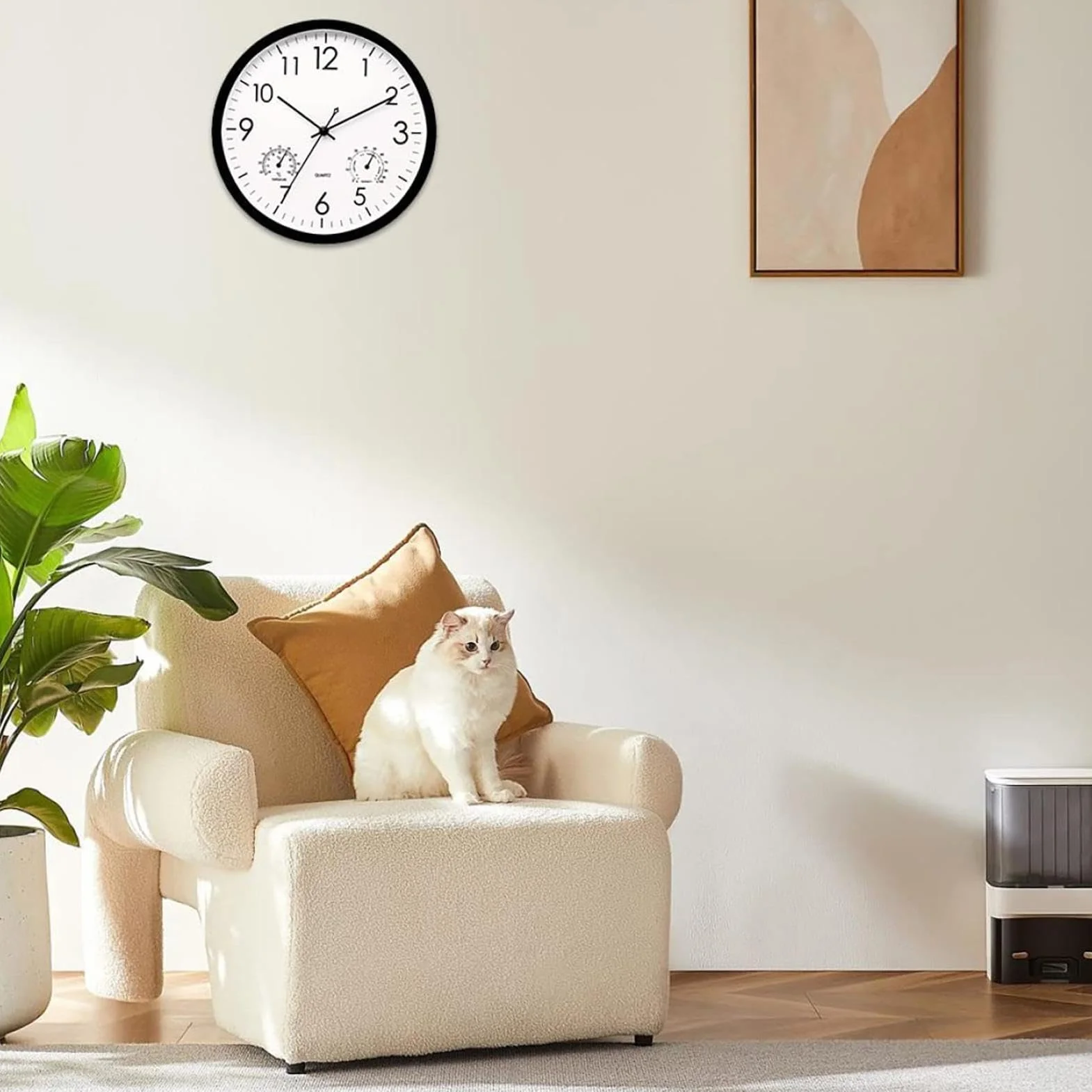 Relojes de jardín Impermeables 30 cm con termómetro e higrómetro, Vintage de Pared para Exteriores