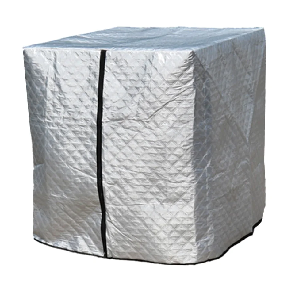 IBC - Cubierta protectora de invierno de 1000 L, con aislamiento térmico, tela Oxford, protección UV, para almacenamiento de contenedores de agua de lluvia, 120 x 100 x 116 cm (plata)