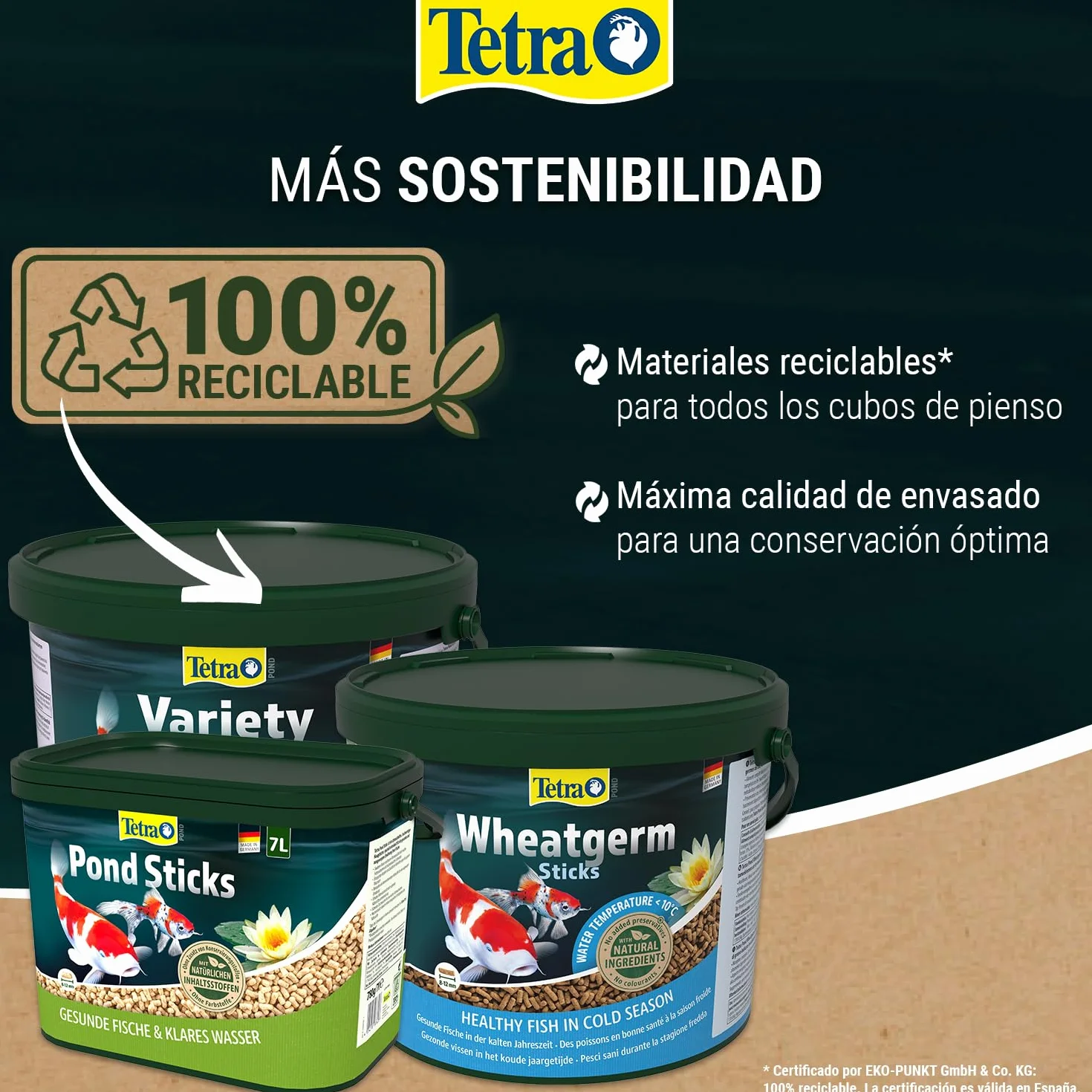 Tetra Pond Sticks, Alimento para peces de estanque, cubo de 7 L