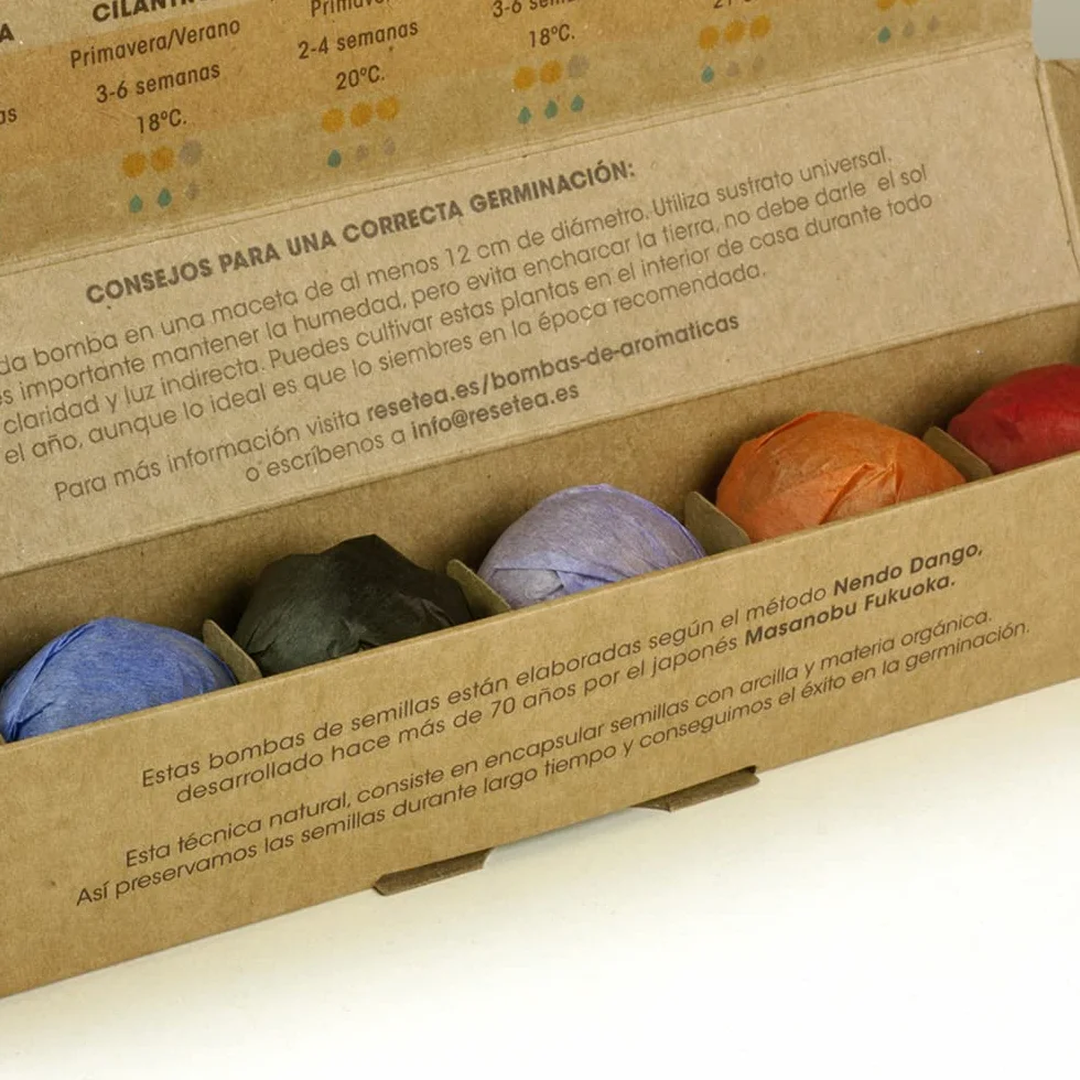 Pack 6 Bombas de Hierbas Aromáticas Cultiva Albahaca Romero Tomillo Regalo Original Cocina