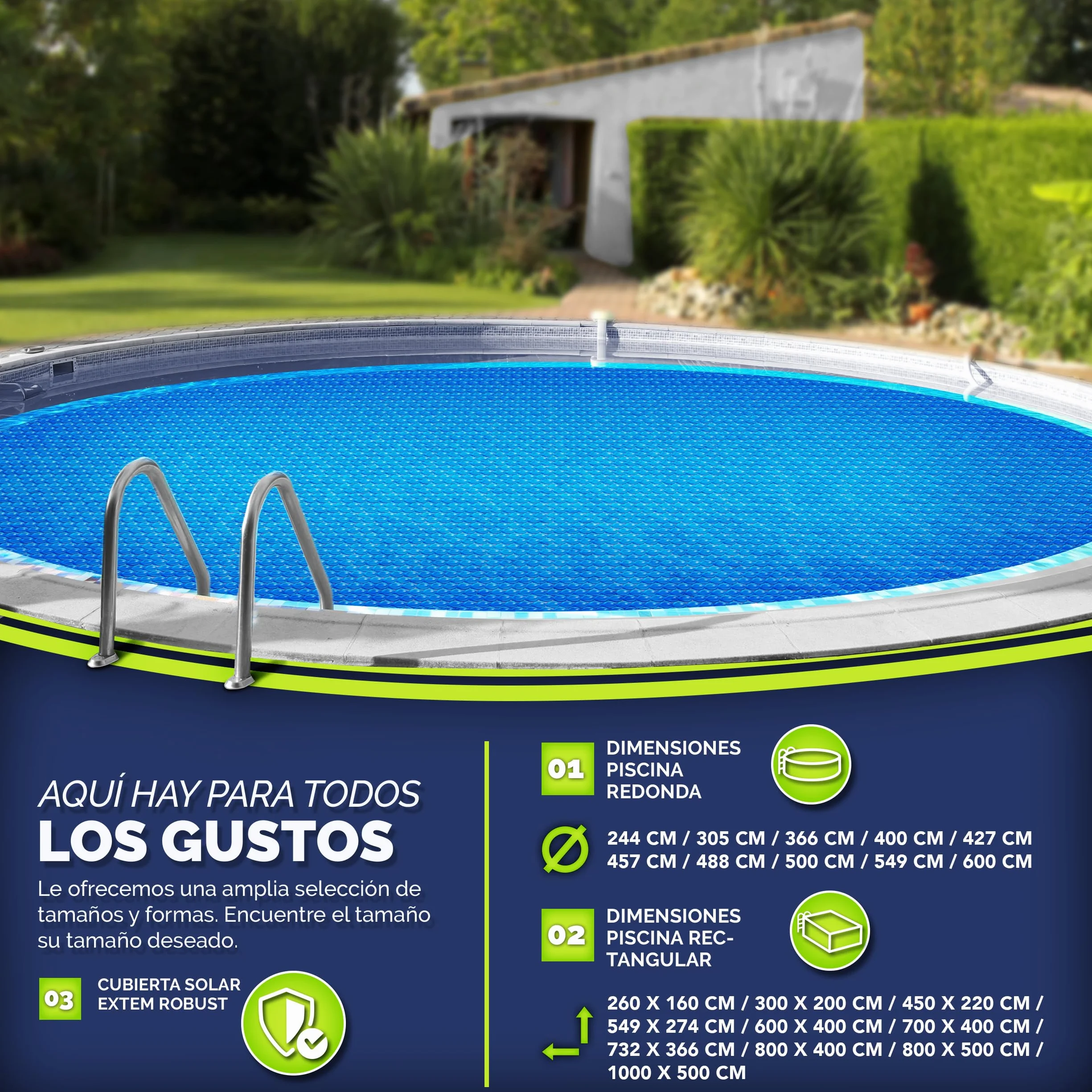 Cobertor Solar para Piscinas Rectangular 800x400 cm 120 µm Calefacción Agua