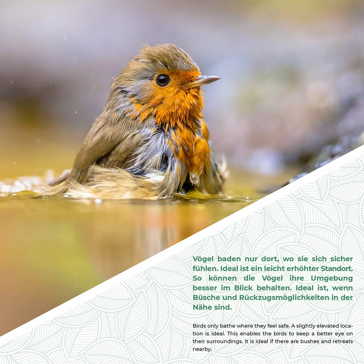 Bebedero para pájaros WILDLIFE FRIEND resistente a la intemperie con pie y pájaro