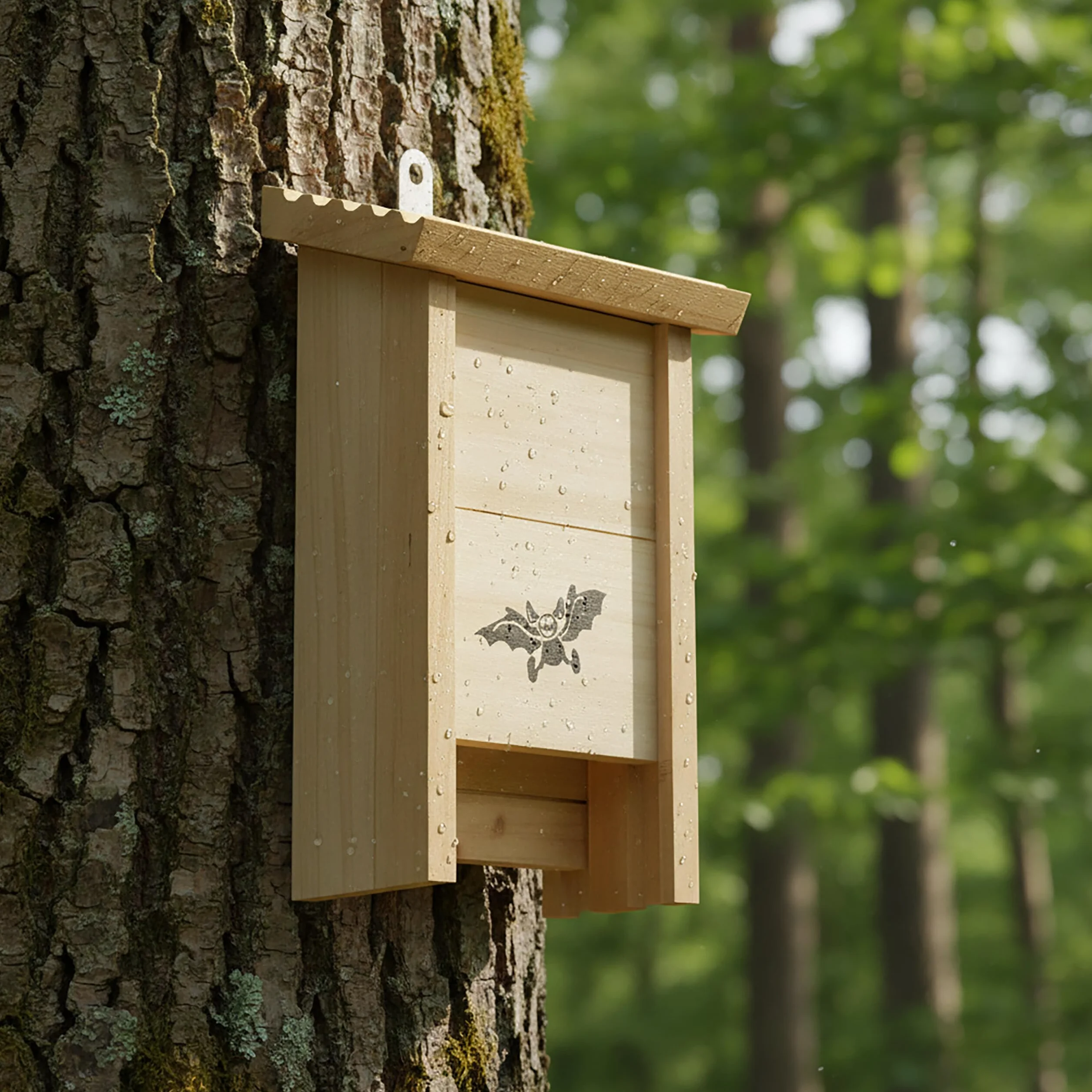 Relaxdays Caja para murciélagos, Set de 2 en Madera Natural, Refugio sin Tratar, HBT: 25 x 18 x 6 cm