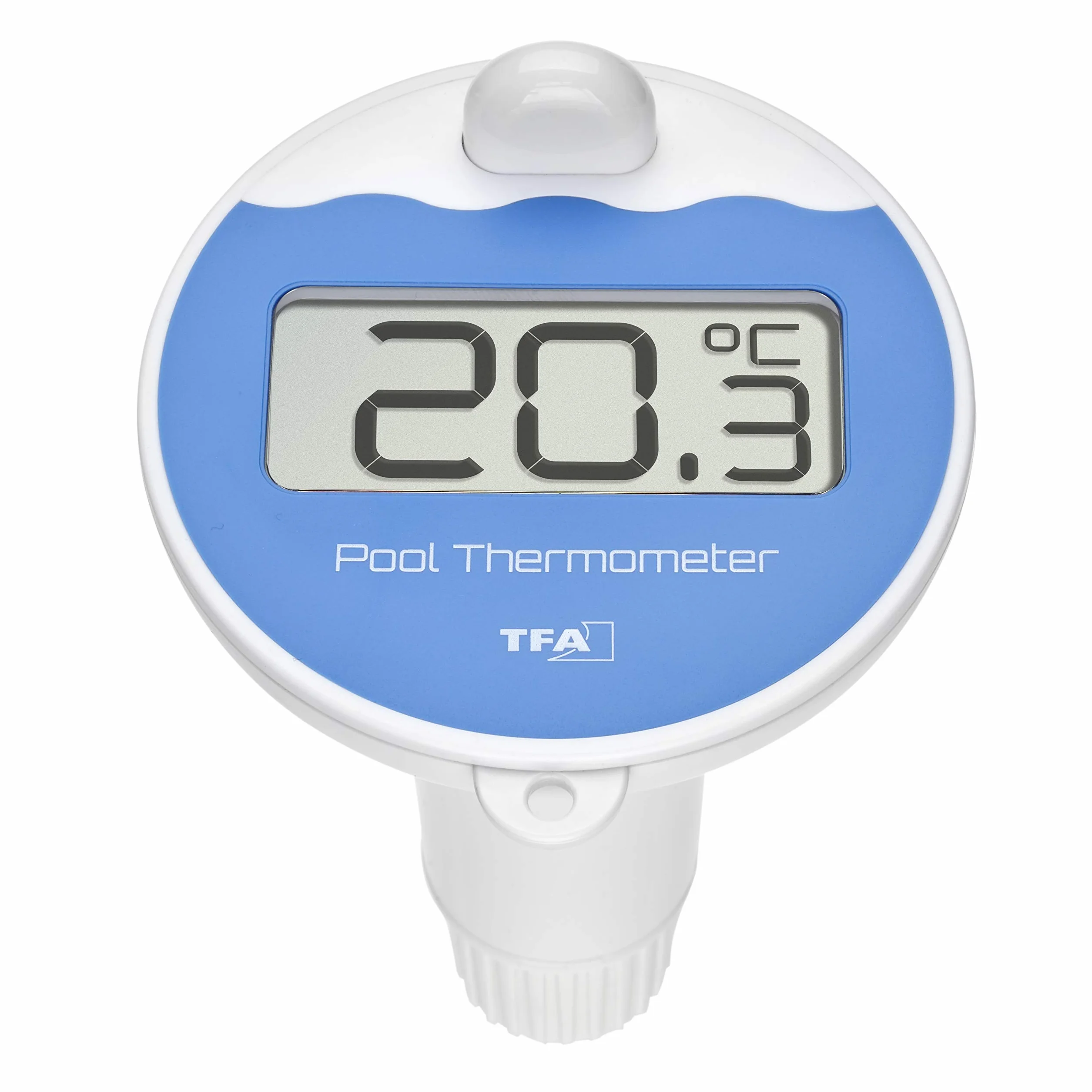 TFA Dostmann Termómetro inalámbrico flotante para piscina Marbella, 30.3066.01, digital, negro