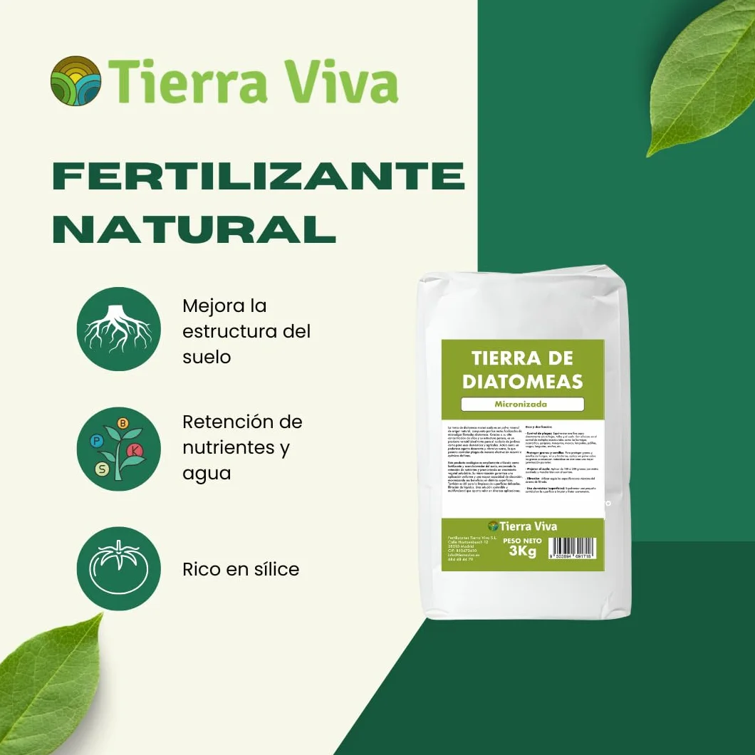 Tierra de Diatomeas Micronizada 3KG 100% Ecológico Sin Aditivos