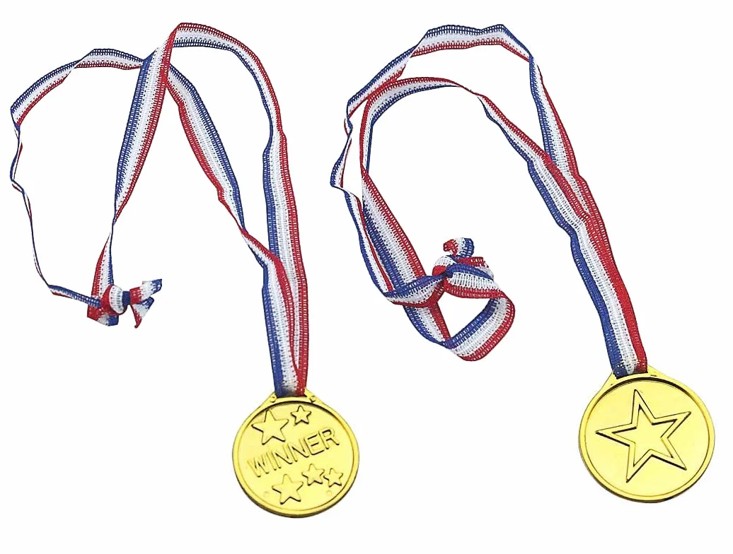 Medallas Deportes 24Pcs Premios Recompensa Niños Fiestas Tema Olímpico
