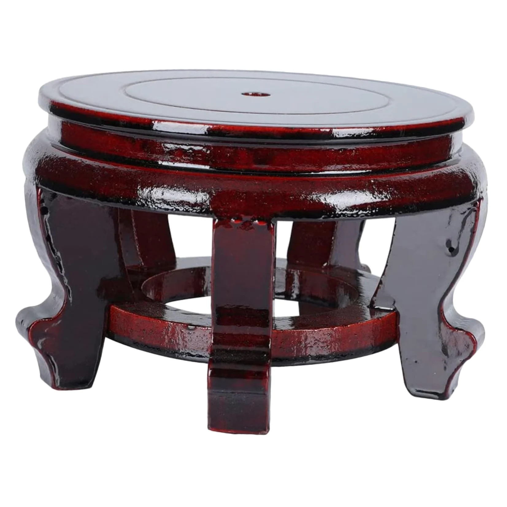 Kichvoe Soporte de Madera Maciza para Macetas y Figuras Decorativas, Base Redonda de 24 Cm Diámetro, Altura 12 Cm, Capacidad hasta 70 Kg, Adecuado para Plantas de Interior y Exhibición