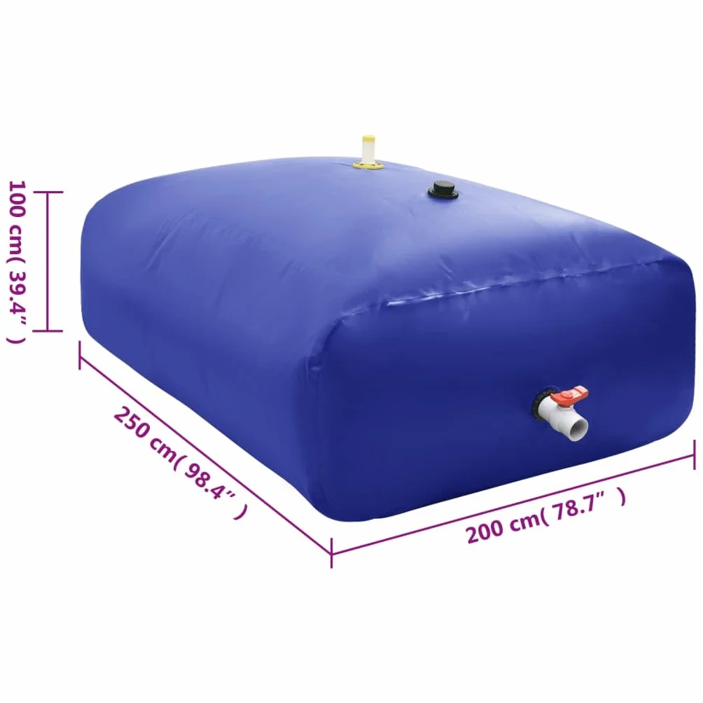 vidaXL Depósito de Agua Plegable con Grifo, PVC 5000 l