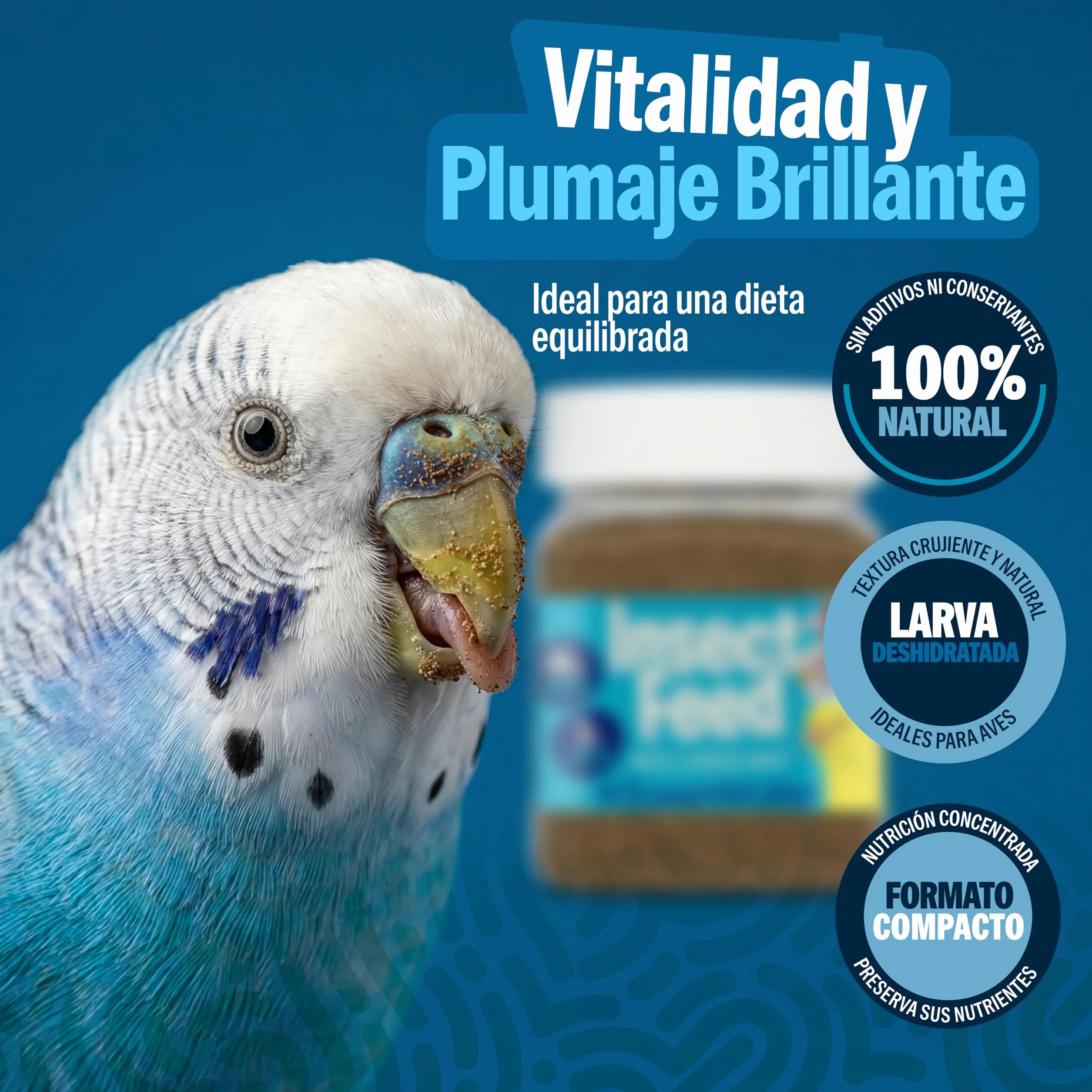 Harina de Larvas de Mosca Soldado Negra para Pájaros – Snack Natural Rico en Proteína y Calcio