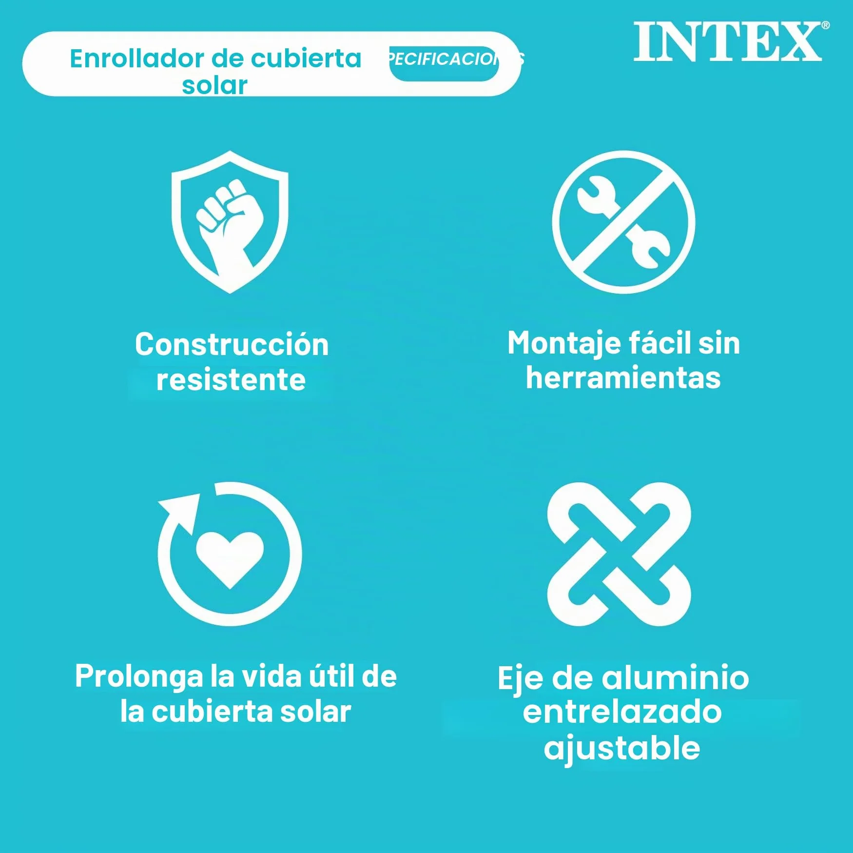 Intex 28051 Enrollador de Cobertor solar para piscinas